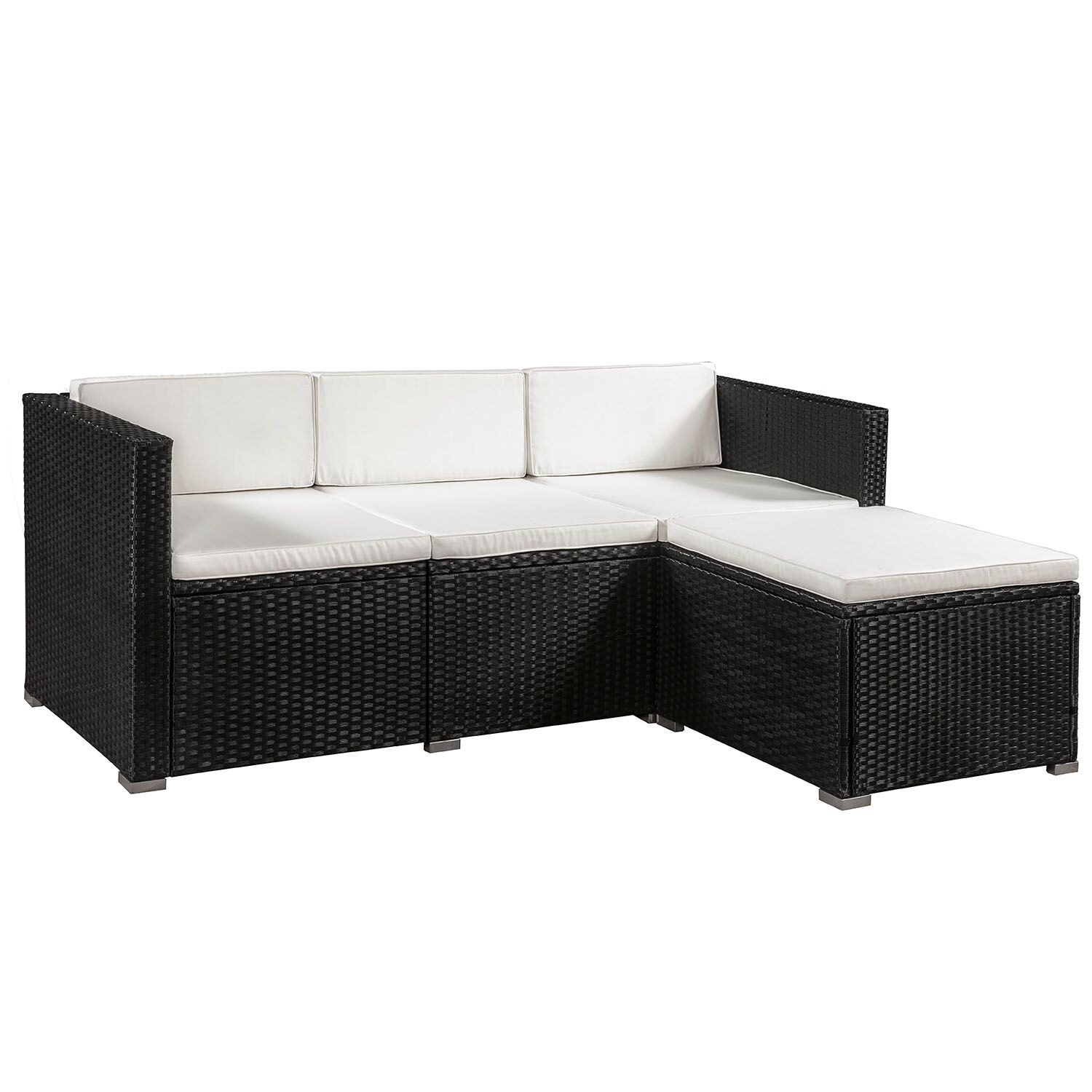 Juskys Polyrattan Lounge Punta Cana L schwarz f&uuml;r 4-5 Personen &ndash; Sessel, Sofa, Tisch & Hocker - Bild 1
