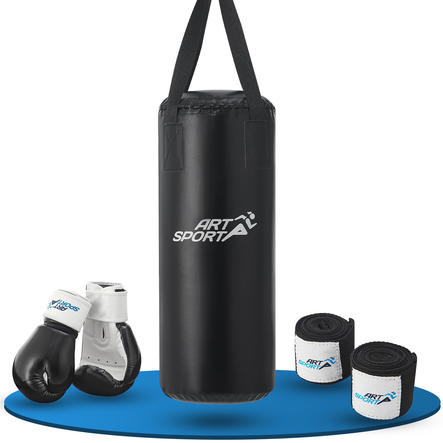 ArtSport Boxsack Set gef&uuml;llt &ndash; Kinder Boxset 10 kg mit Boxhandschuhen, Bandagen, Deckenhalterung - Bild 1