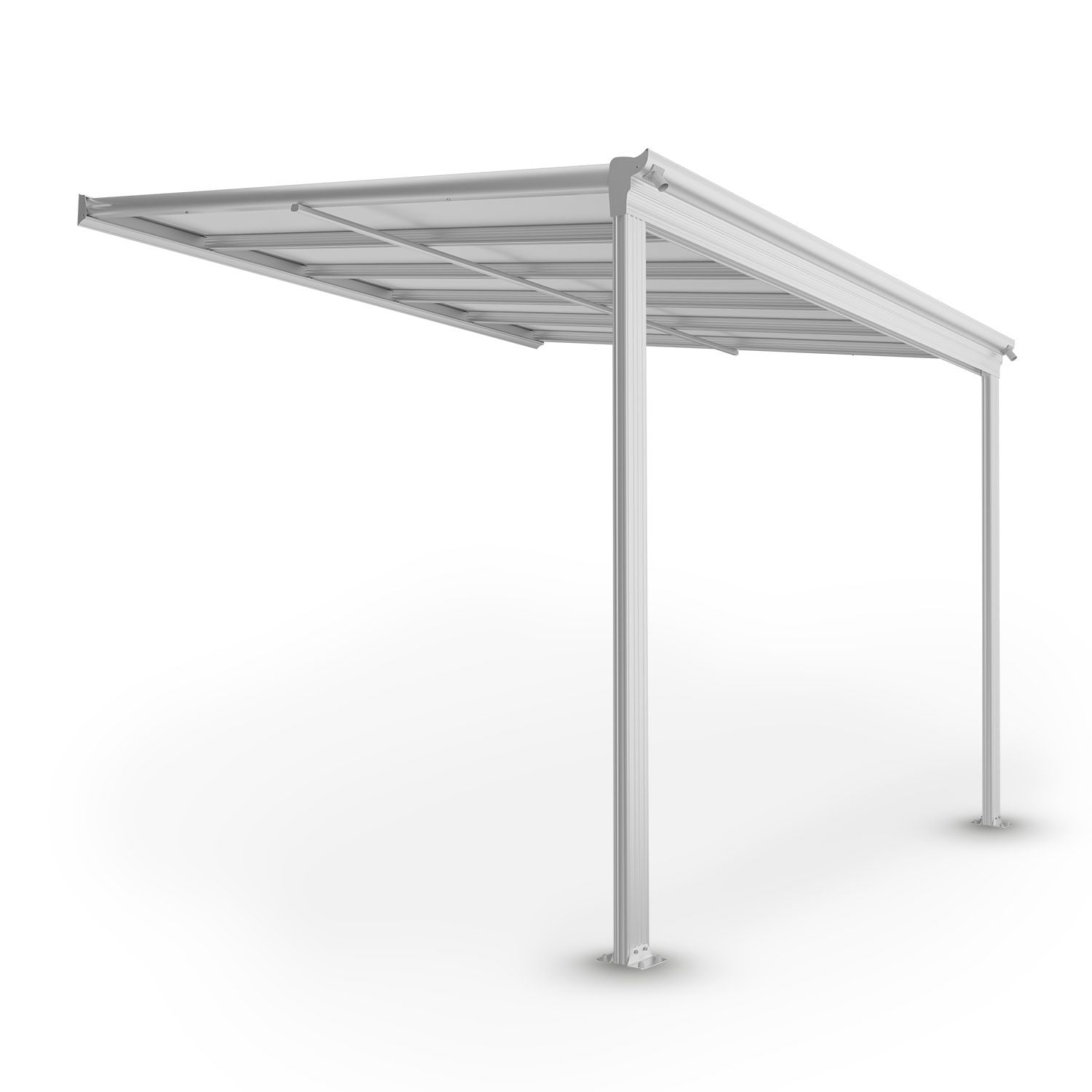 Juskys Terrassendach Borneo 3x3 m Aluminium mit Doppelstegplatten Terrassen&uuml;berdachung Wei&szlig; - Bild 1