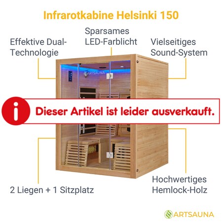 Dual-Technologie Helsinki 150 & mit Netto Infrarotkabine Wärmekabine bei Hemlockholz Artsauna kaufen online