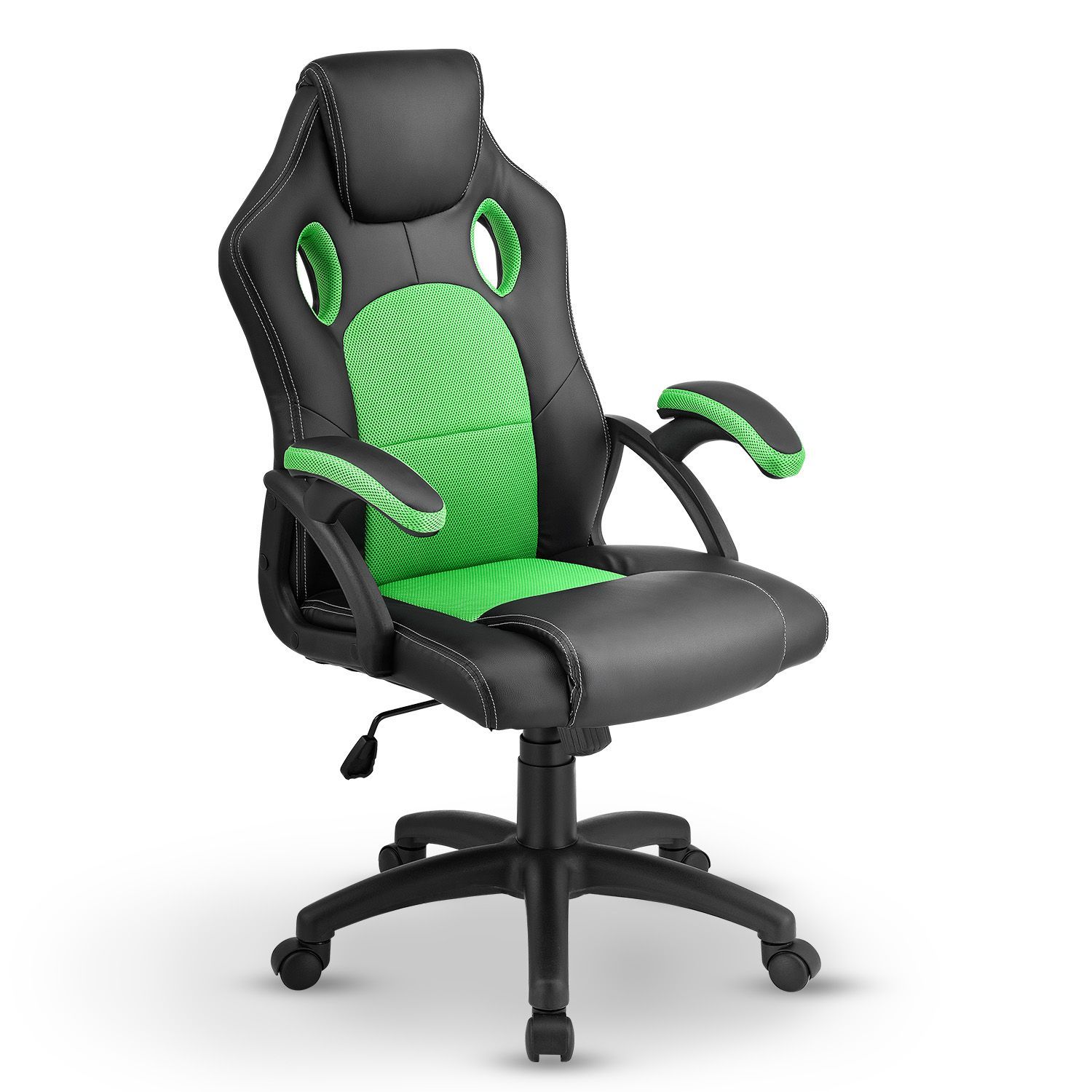 Juskys Racing Schreibtischstuhl Montreal ergonomisch B&uuml;rostuhl PC Gaming Stuhl &ndash; gr&uuml;n - Bild 1