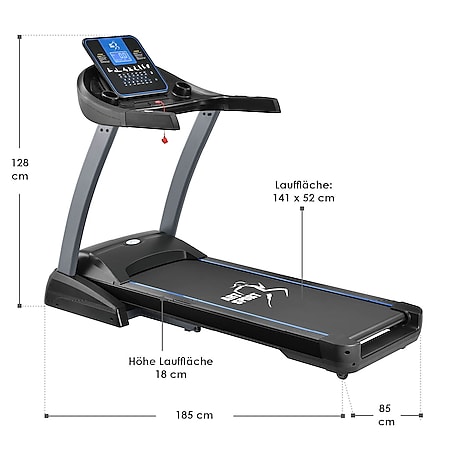 Laufband Heimtrainer Fitnessgerät Treadmill Heimtraining 3-Stufen Steigung LCD 