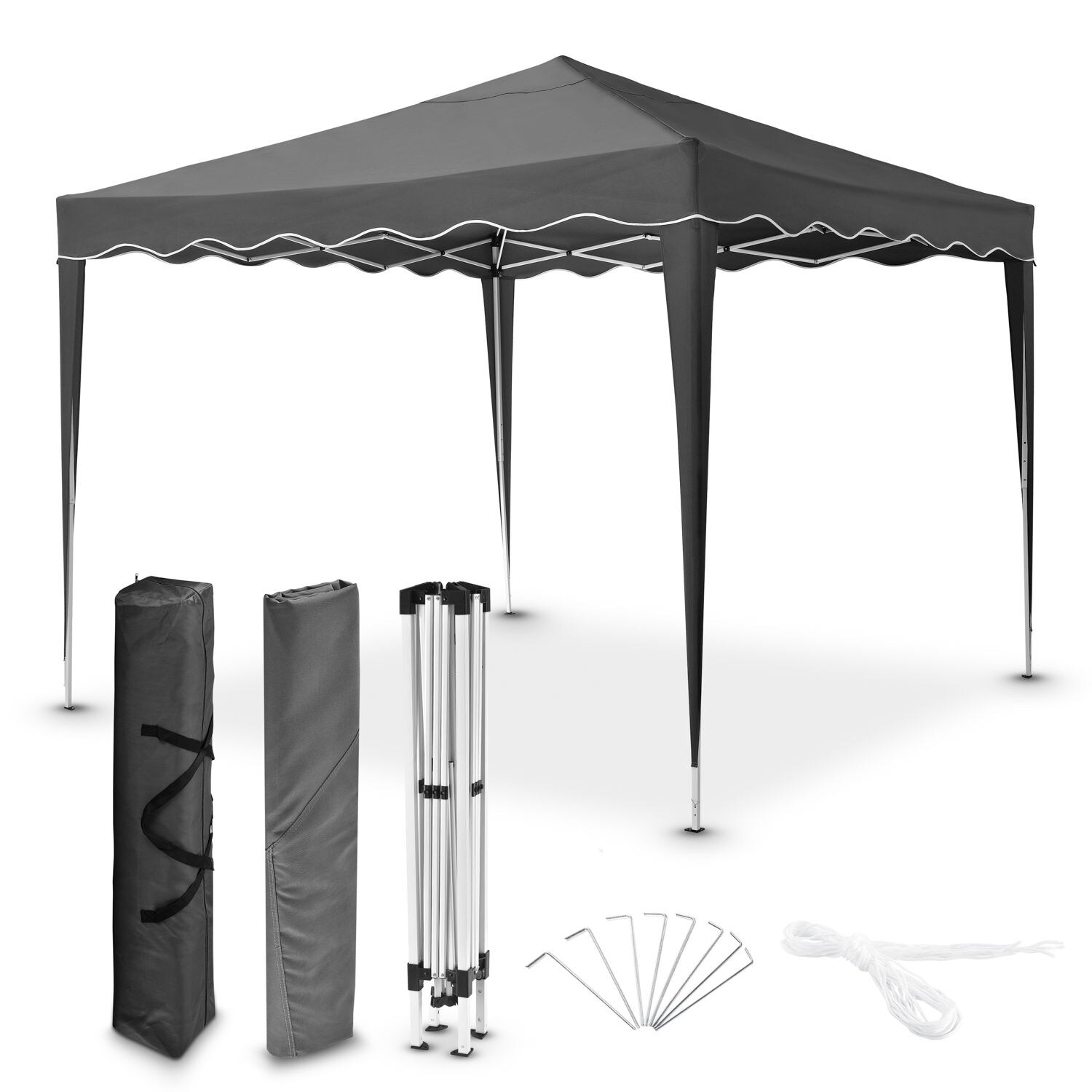 Juskys Faltpavillon Vivara 3×3 m mit Tasche – UV50+ Sonnenschutz Pavillon höhenverstellbar& faltbar | 04260565521839