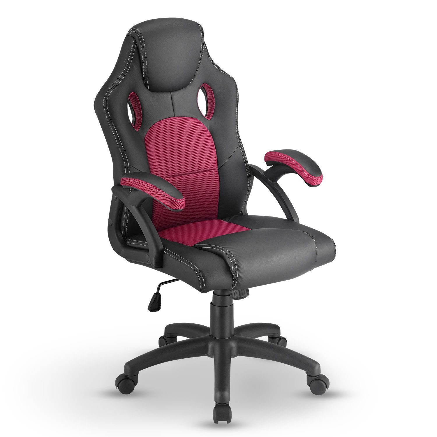 Juskys Racing Schreibtischstuhl Montreal ergonomisch B&uuml;rostuhl PC Gaming Stuhl &ndash; bordeaux - Bild 1
