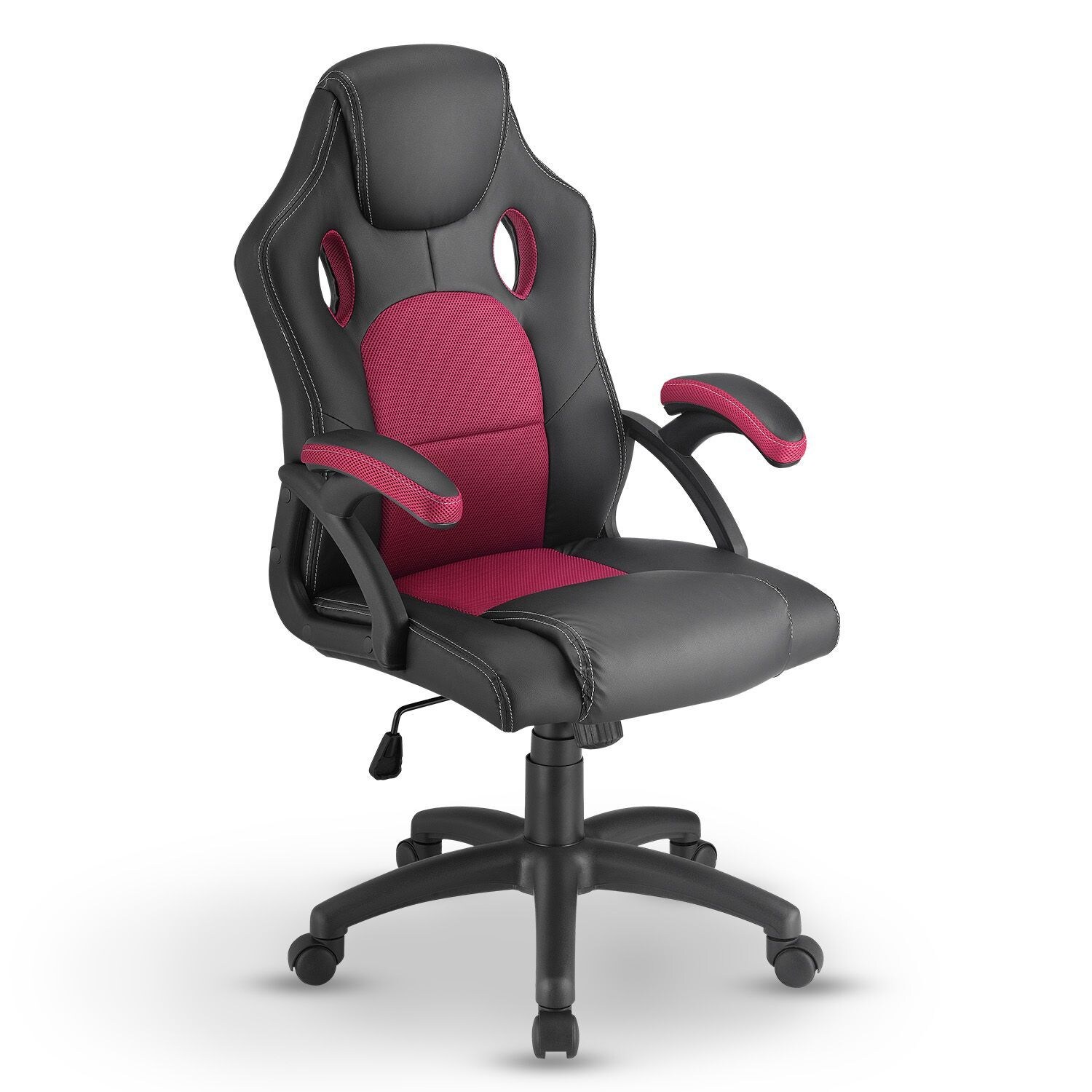 Juskys Racing Schreibtischstuhl Montreal ergonomisch Bürostuhl PC Gaming Stuhl – bordeaux