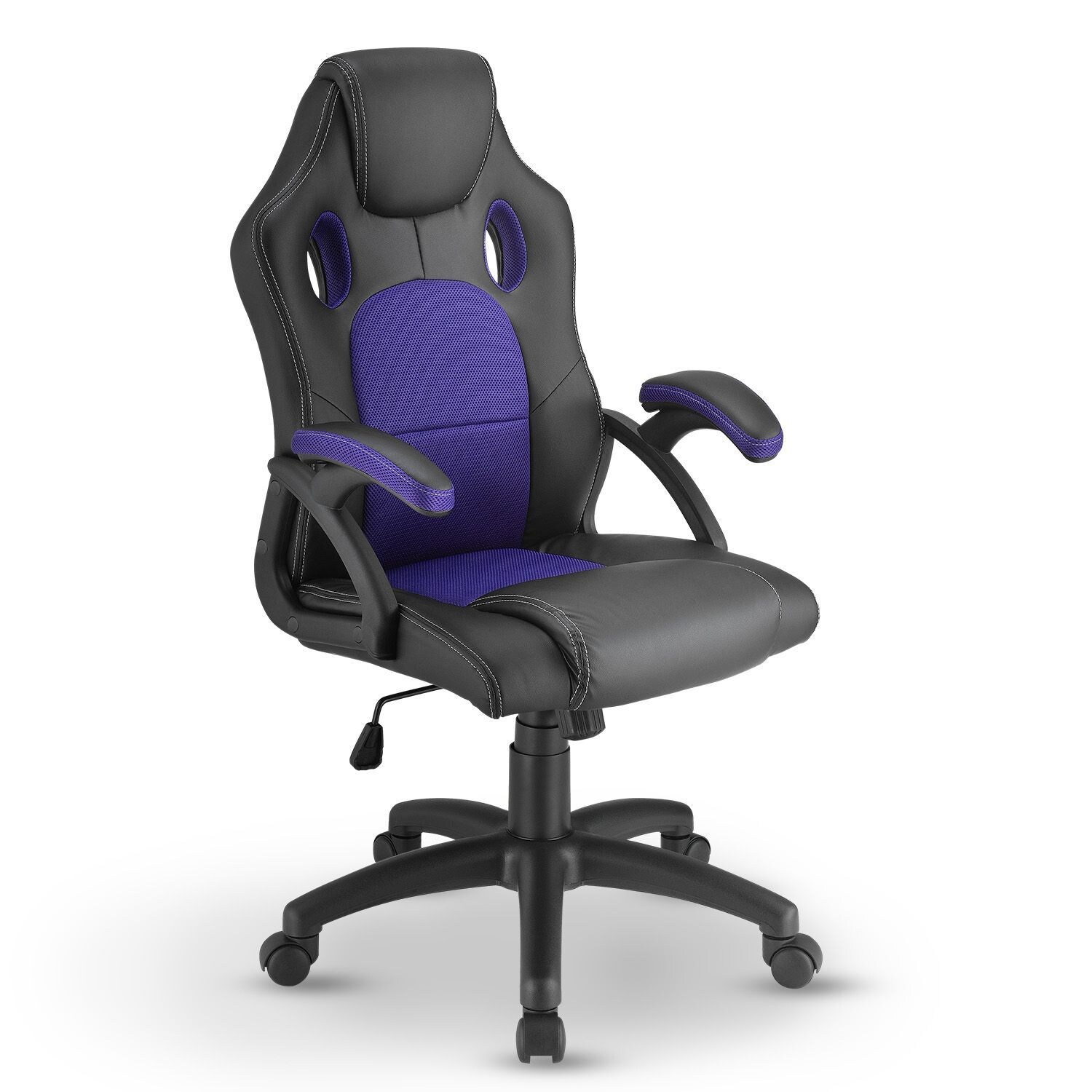 Juskys Racing Schreibtischstuhl Montreal ergonomisch Bürostuhl PC Gaming Stuhl – violett | 04260565521747