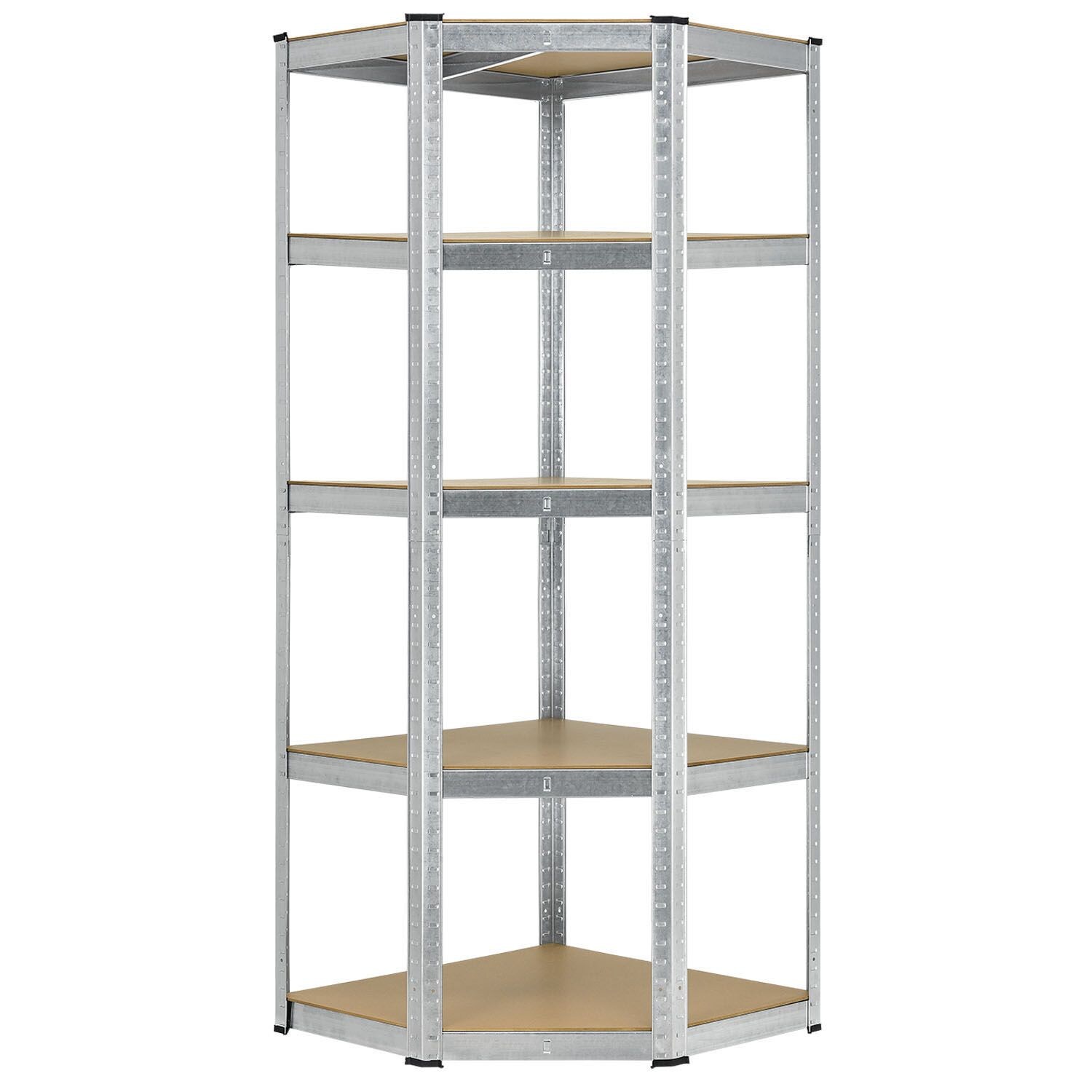 Juskys Lageregal Corner Basic 180 x 70 x 40-70 cm   875 kg   5 Böden   Schwerlastregal Metall | 04260565522096