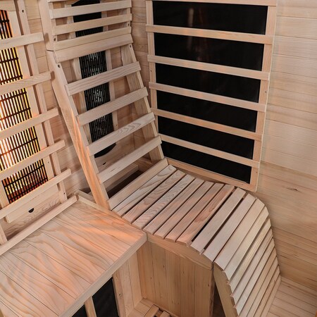 Infrarotkabine Holz aus online mit Triplex-Heizsystem Aalborg Hemlock Netto Wärmekabine Personen kaufen 2 bei | Artsauna