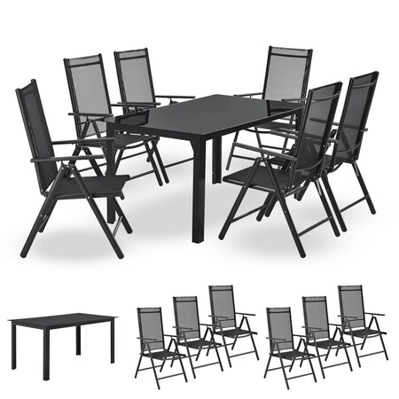 Juskys Aluminium Gartengarnitur Milano Gartenmöbel Set, versch. Ausführungen