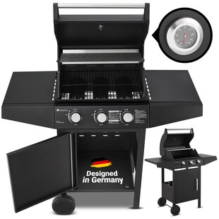 Juskys BBQ Gas-Grill Louisiana, 3 Brenner Grillrost, Deckel mit Thermometer - Bild 1