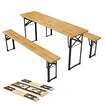 Juskys Bierzeltgarnitur Bichl 3-teilig klappbar - Gartenmöbel-Set aus 1 Biertisch + 2 Bierbänke