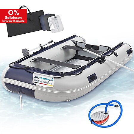 ArtSport Schlauchboot 3,20m mit 2 Sitzbänke, Aluboden, Paddel, Pumpe, Tasche & Reparaturset - Bild 1