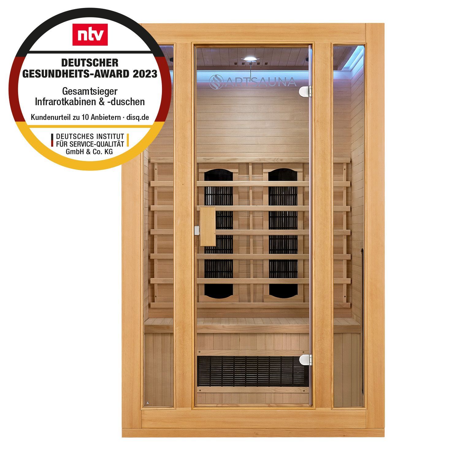 Infrarotkabine Nyborg S120K &ndash; Infrarotsauna 2 Personen &ndash;LED-Farblicht, 5 Keramik- 1 Fl&auml;chenstrahler - Bild 1