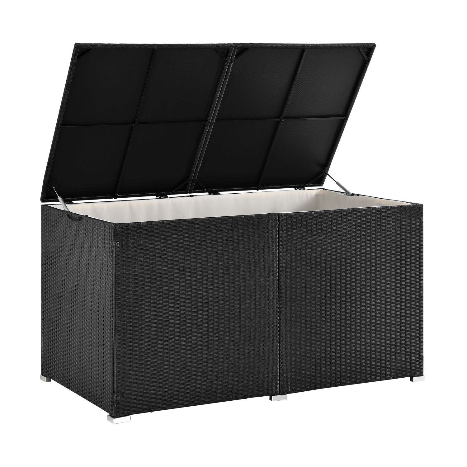 Juskys Polyrattan Auflagenbox Ikaria 950 L mit Deckel & Innenplane &ndash; Garten Kissenbox Gartenbox - Bild 1