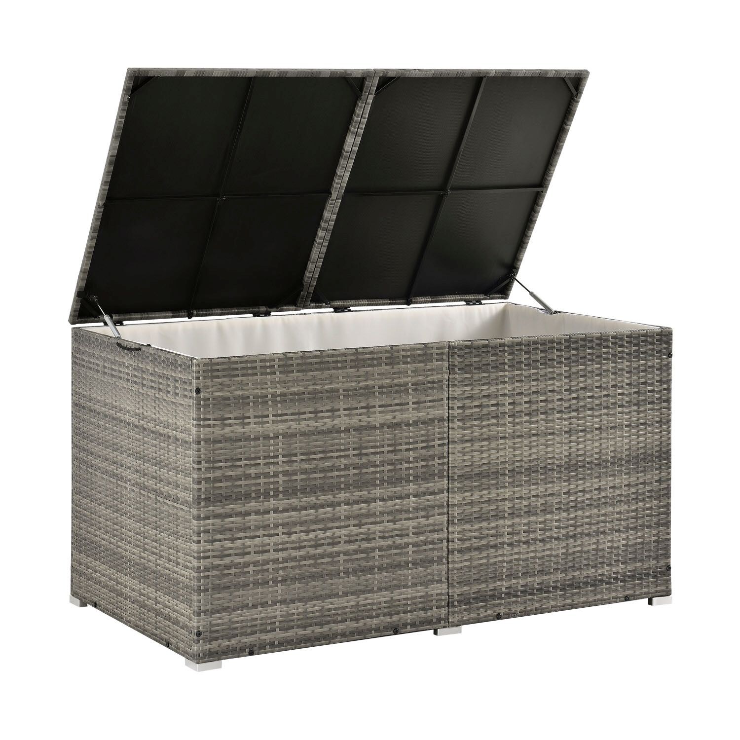 Juskys Polyrattan Auflagenbox Ikaria 950 L mit Deckel & Innenplane – Garten Kissenbox Gartenbox | 04260565524540