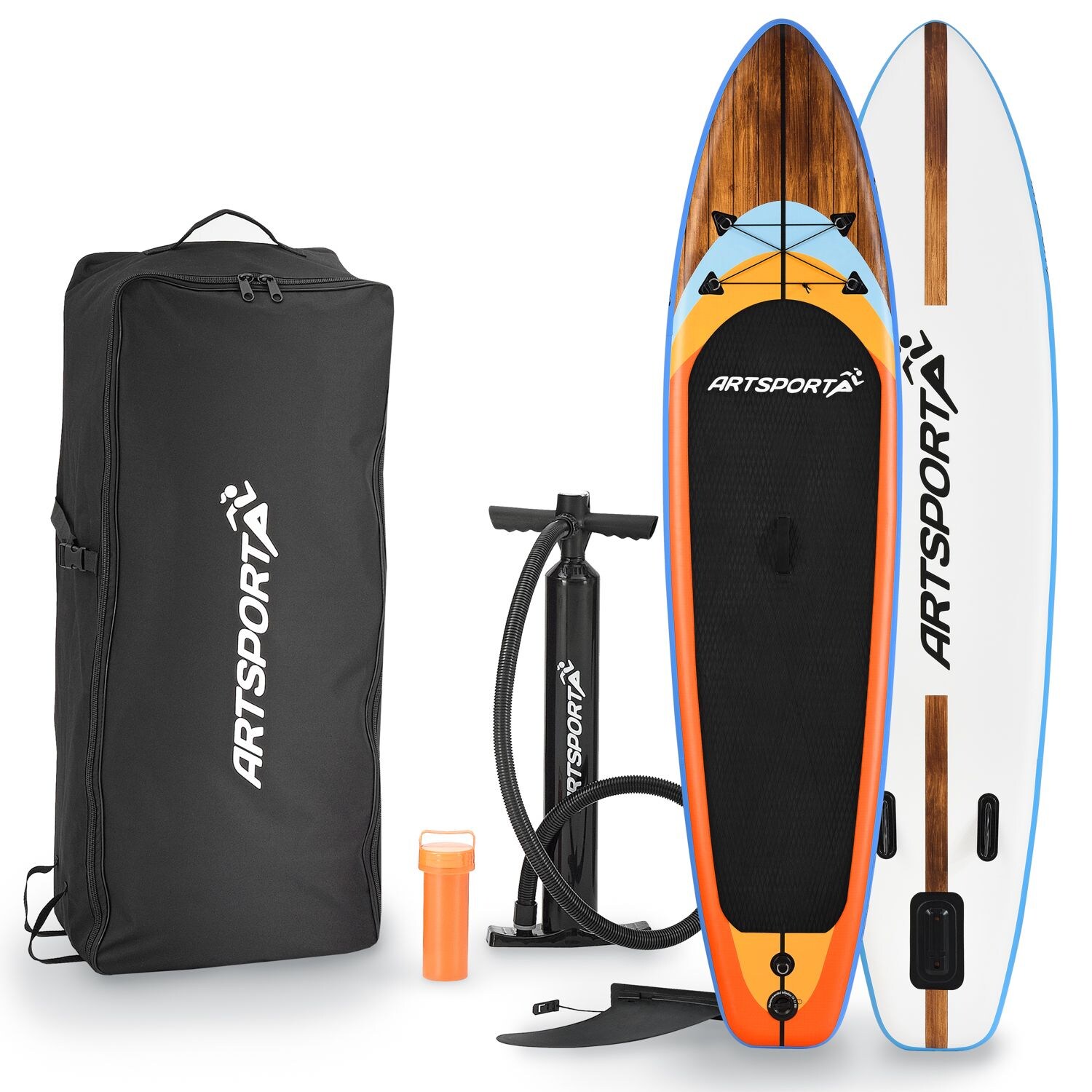 ArtSport Stand Up Paddle Board Beach Rocker – Aufblasbares SUP Board Set bis 150 kg – Weiß & Bunt | 04260565524809