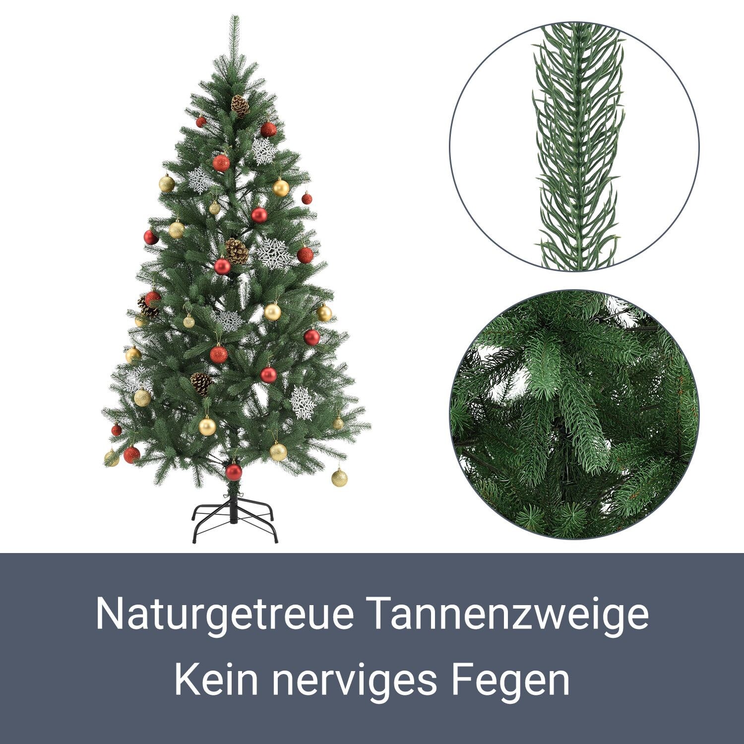 Juskys Weihnachtsbaum Talvi 180 cm hoch  knstlicher Tannenbaum aus  PE-Kunststoff mit Metallstnder online kaufen bei Netto
