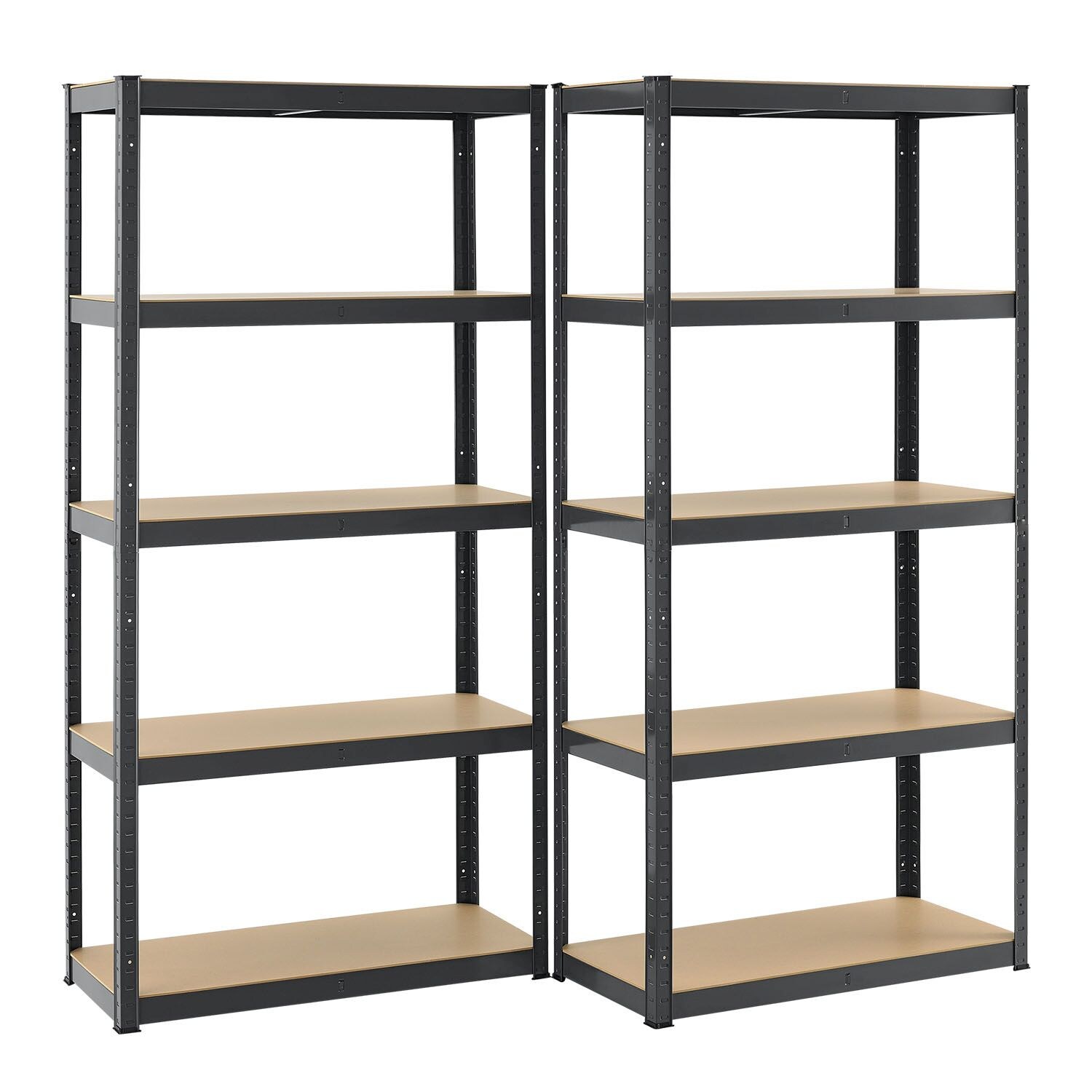 Juskys Lagerregal Basic 2er Set 180x90x40 cm – Metall Schwerlastregal, 10 Böden, 1750 kg, grau | 04260565525530