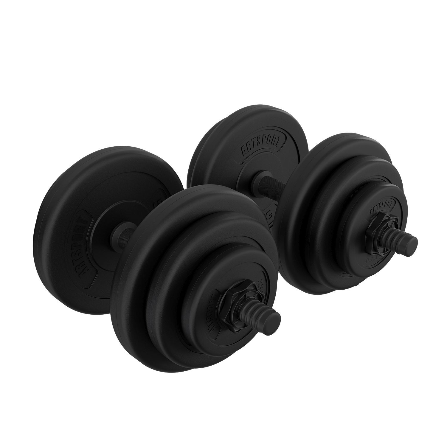 Artsport 2er Hantelset 20kg - Kurzhantel Set mit 2 Kurzhanteln, 12 Gewichte – Rutschfeste Griffe