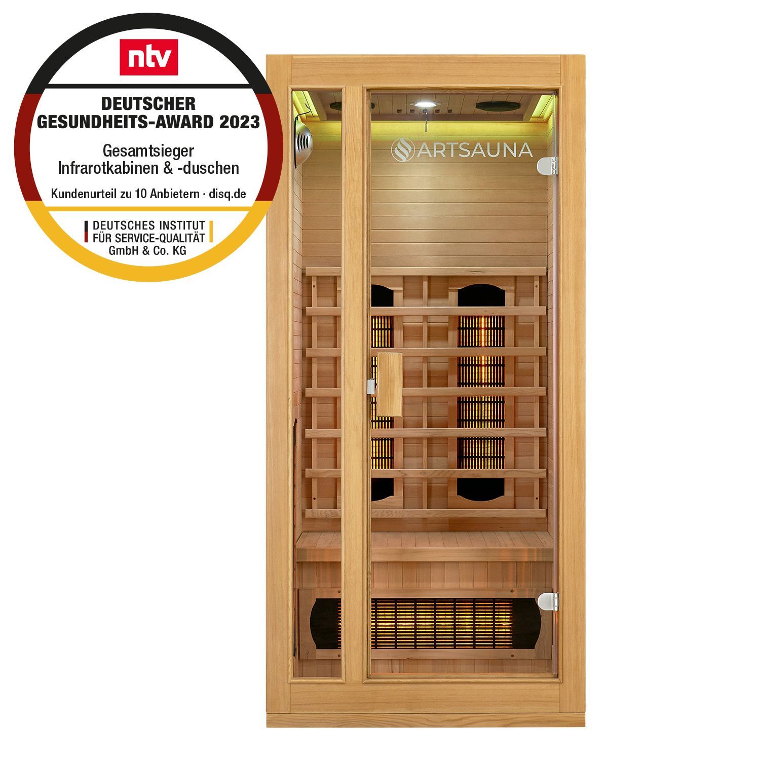 Artsauna Infrarotkabine Nyborg S90V Vollspektrumstrahler & Ambiente LED Beleuchtung &ndash; Kabine f&uuml;r 1 - Bild 1