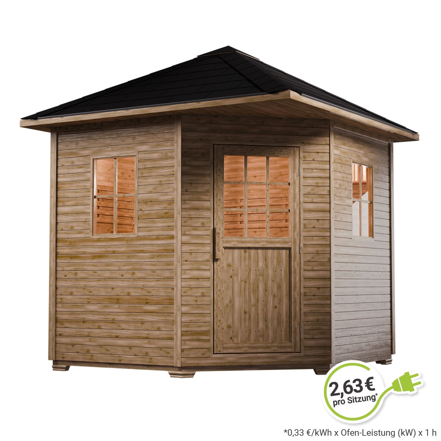 Artsauna Gartensauna Eldur mit Ofen, Licht & Zubeh&ouml;r &ndash; Holz Saunahaus f&uuml;r 4 Personen &ndash; Outdoor Sauna - Bild 1