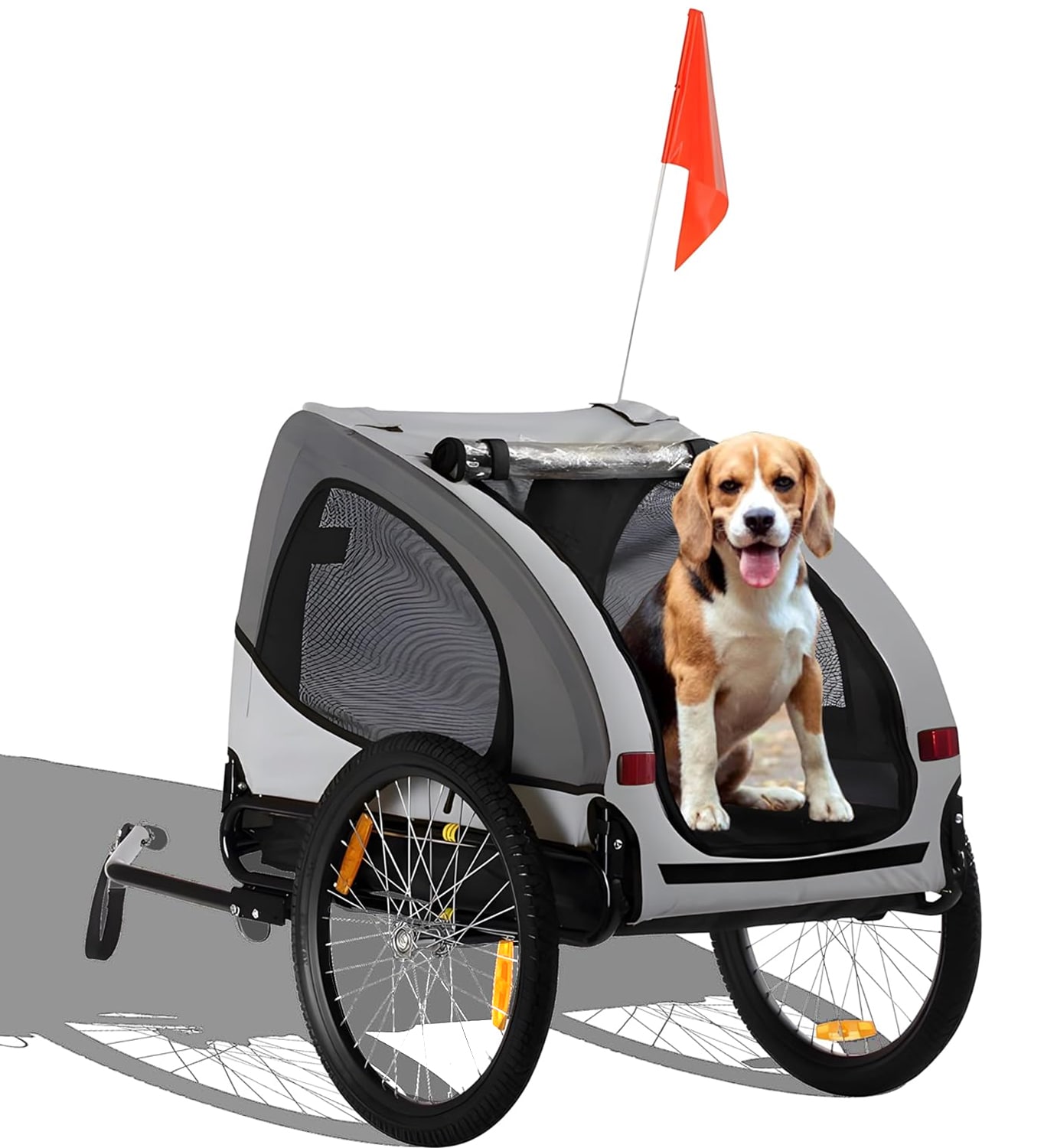 zoomundo Hundeanh&auml;nger Fahrradanh&auml;nger f&uuml;r Hunde - Buddy in Grau - Bild 1