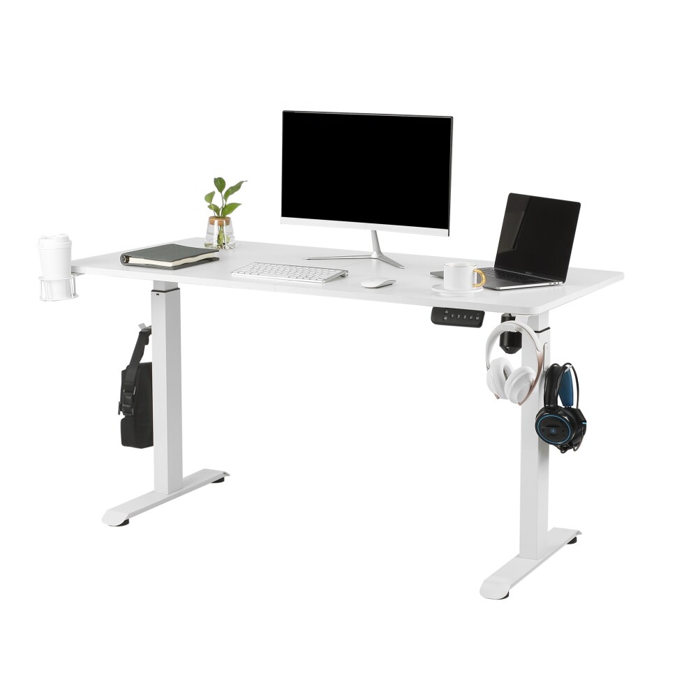 Makika H&ouml;henverstellbarer Schreibtisch elektrisch 140 x 70 cm - Wei&szlig; - Bild 1