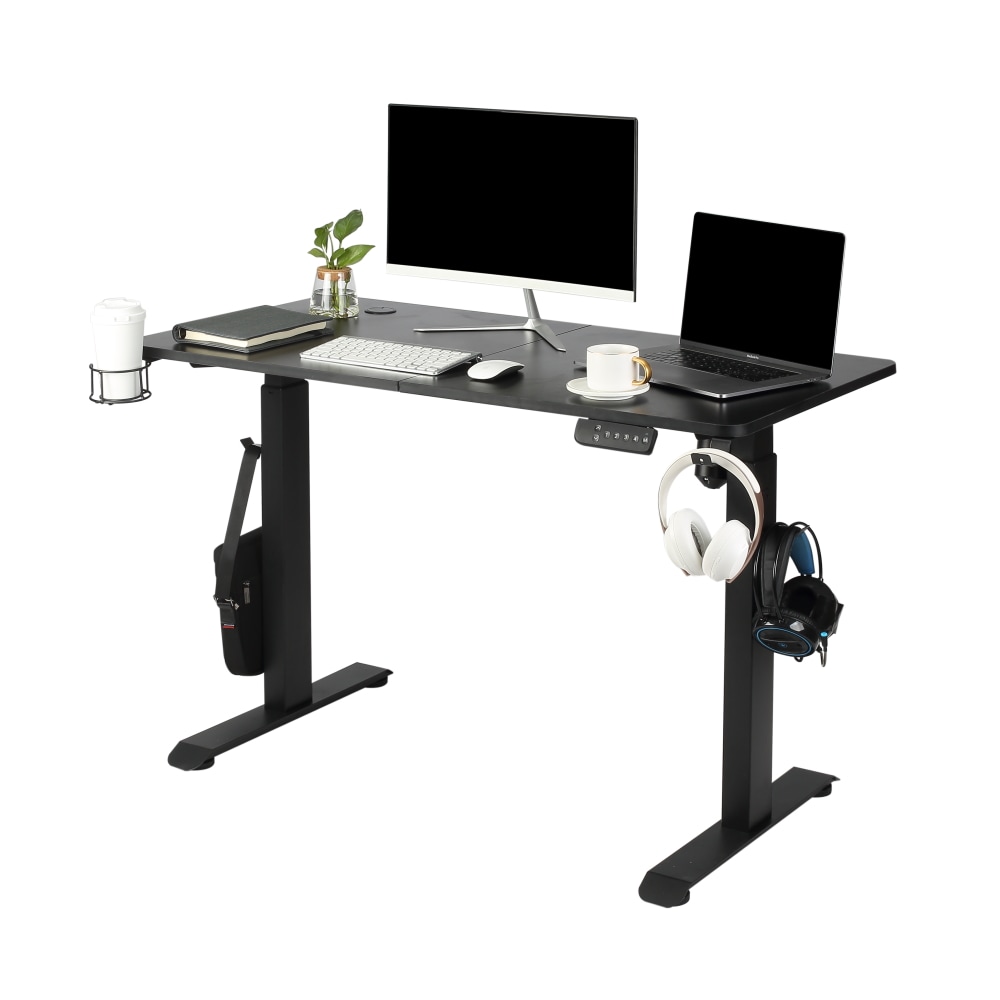 Makika H&ouml;henverstellbarer Schreibtisch elektrisch 120 x 60 cm - Schwarz - Bild 1