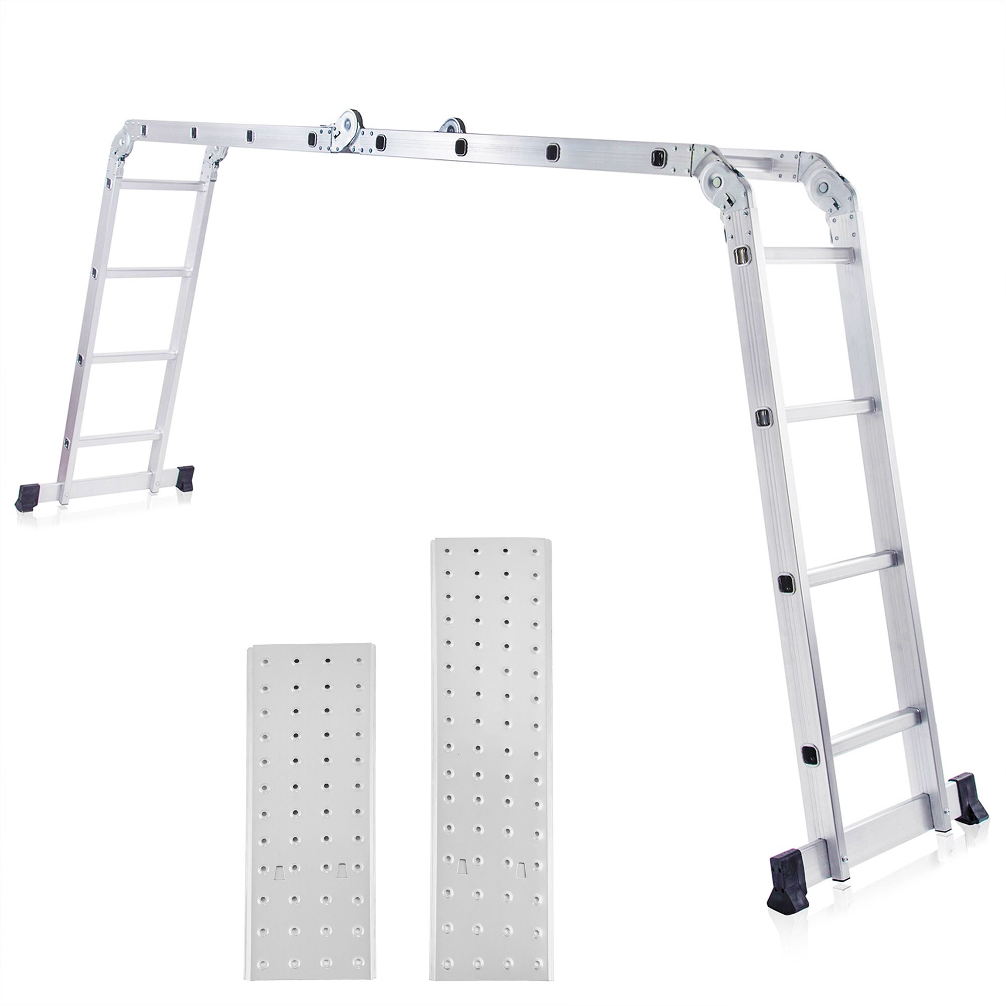 MAXCRAFT Multifunktionsleiter / Mehrzweckleiter 4x4 mit 2 Ger&uuml;stplatten - 4,43m - Bild 1