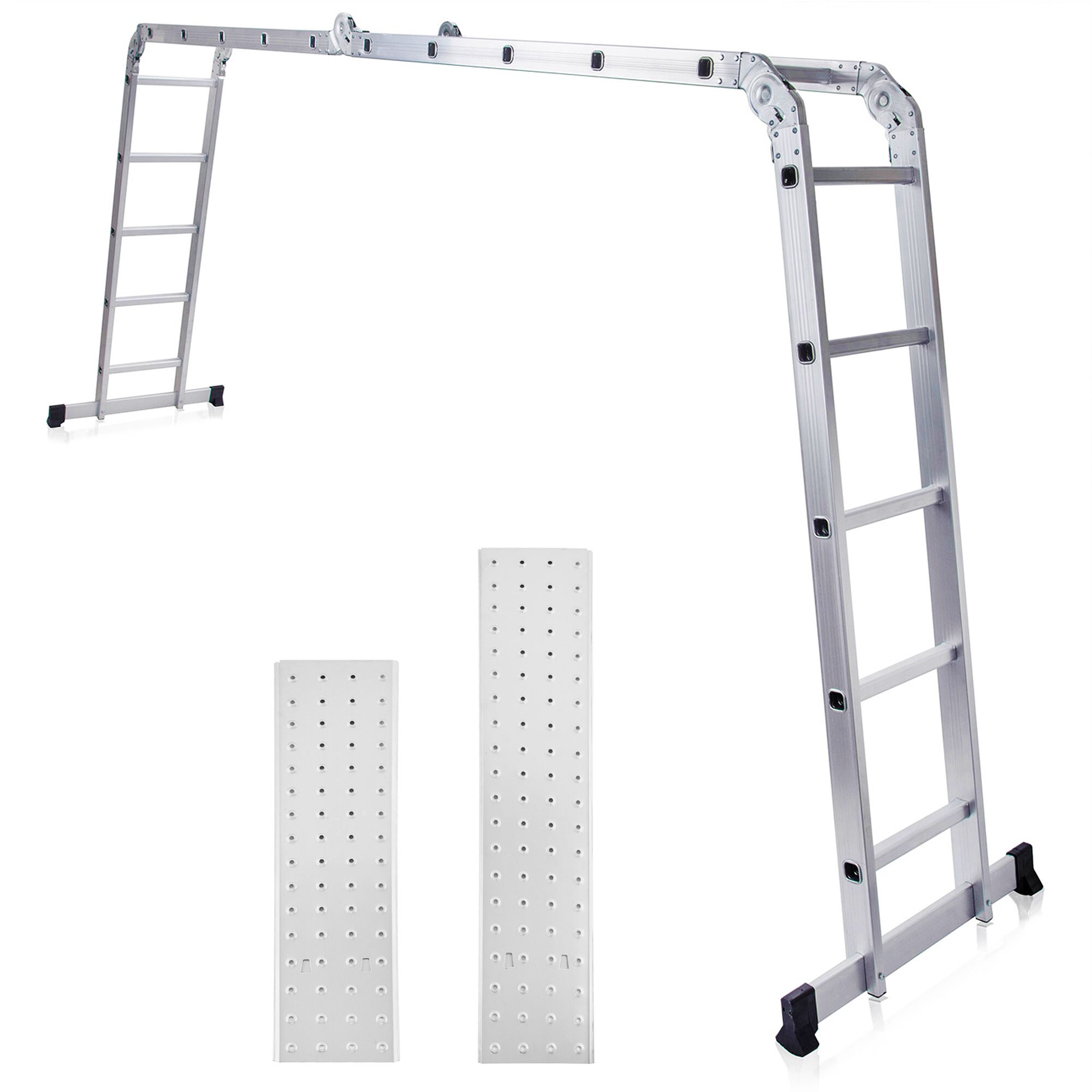 MAXCRAFT Multifunktionsleiter / Mehrzweckleiter 4x5 mit 2 Ger&uuml;stplatten - 5,51m - Bild 1