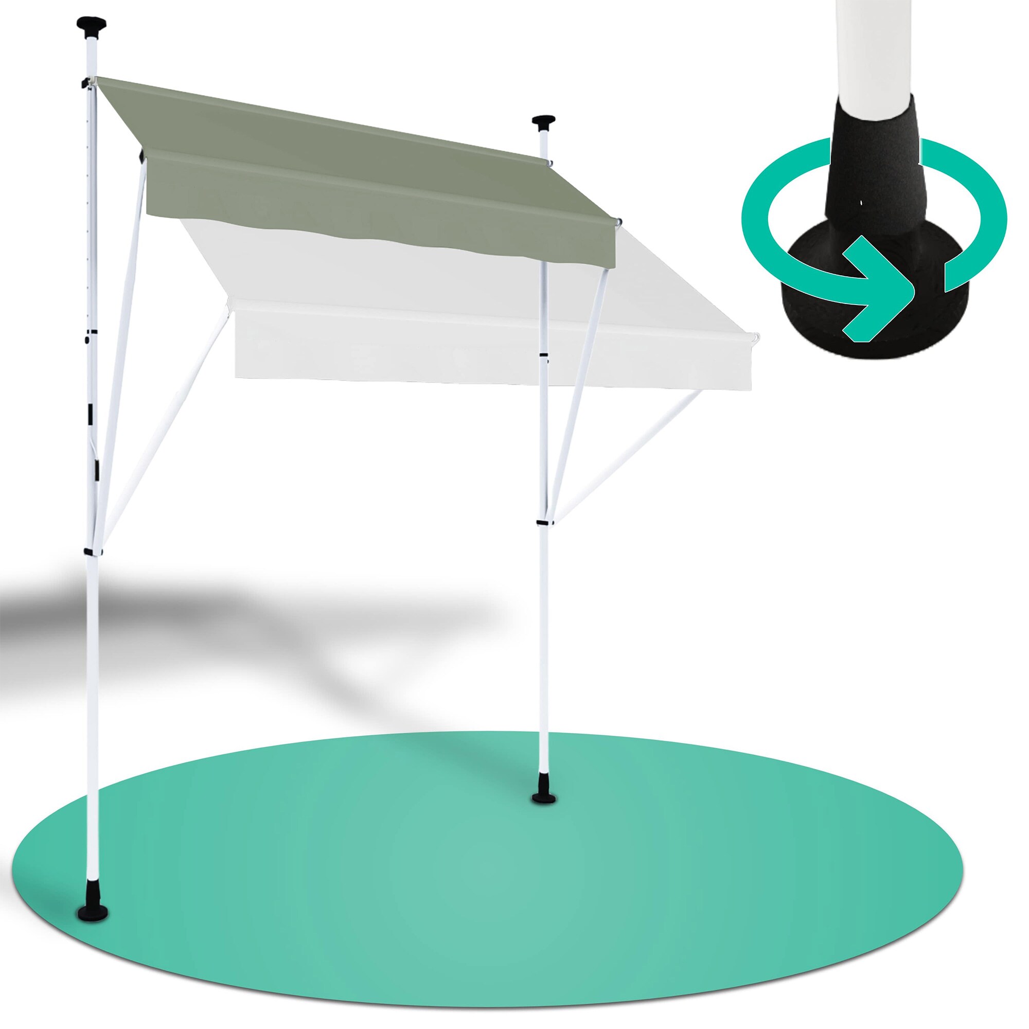 Strattore Klemmmarkise / Balkonmarkise Sonnenschutz 300 cm - Matcha Gr&uuml;n - Bild 1