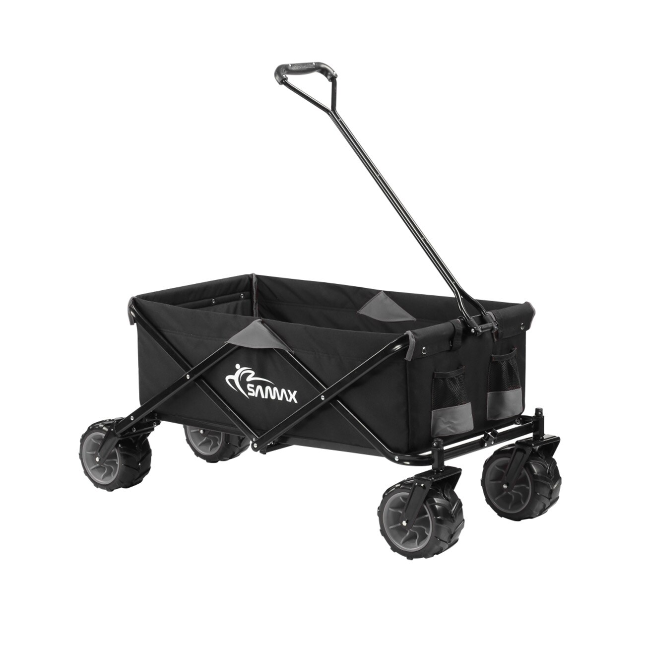SAMAX Faltbarer Bollerwagen Offroad - Schwarz / Grau - Bild 1