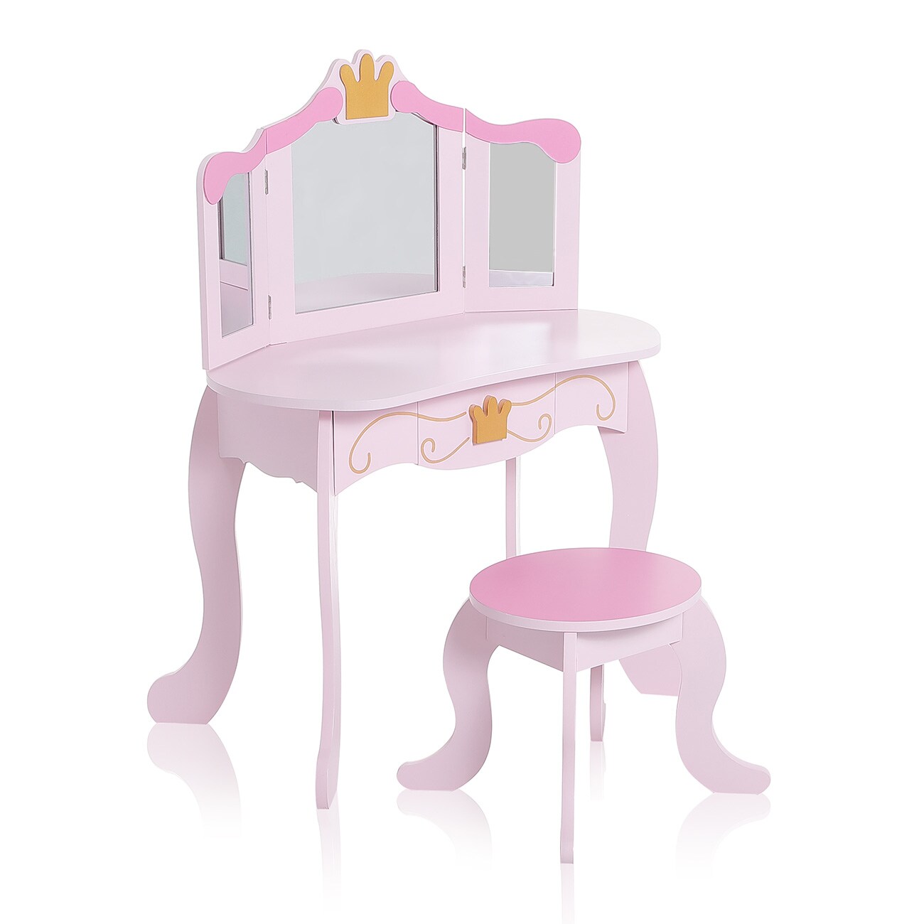 Baby Vivo Kinderschminktisch FIONA mit klappbaren Spiegeln und Hocker - Bild 1