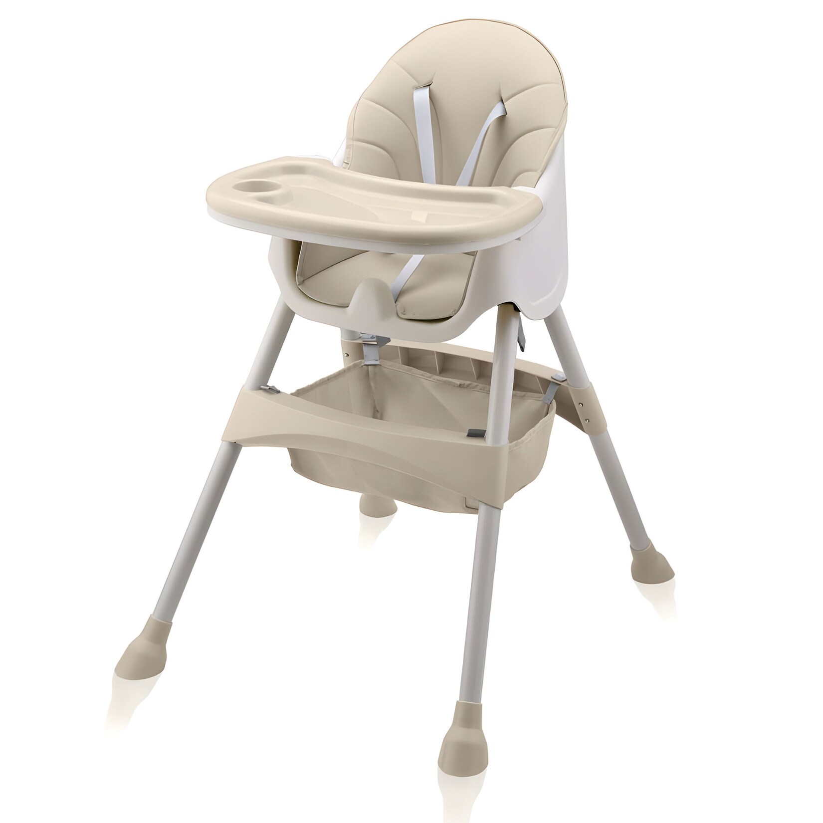 Baby Vivo Design 2in1 Kinderhochstuhl – Oscar in Beige | 04260595752142