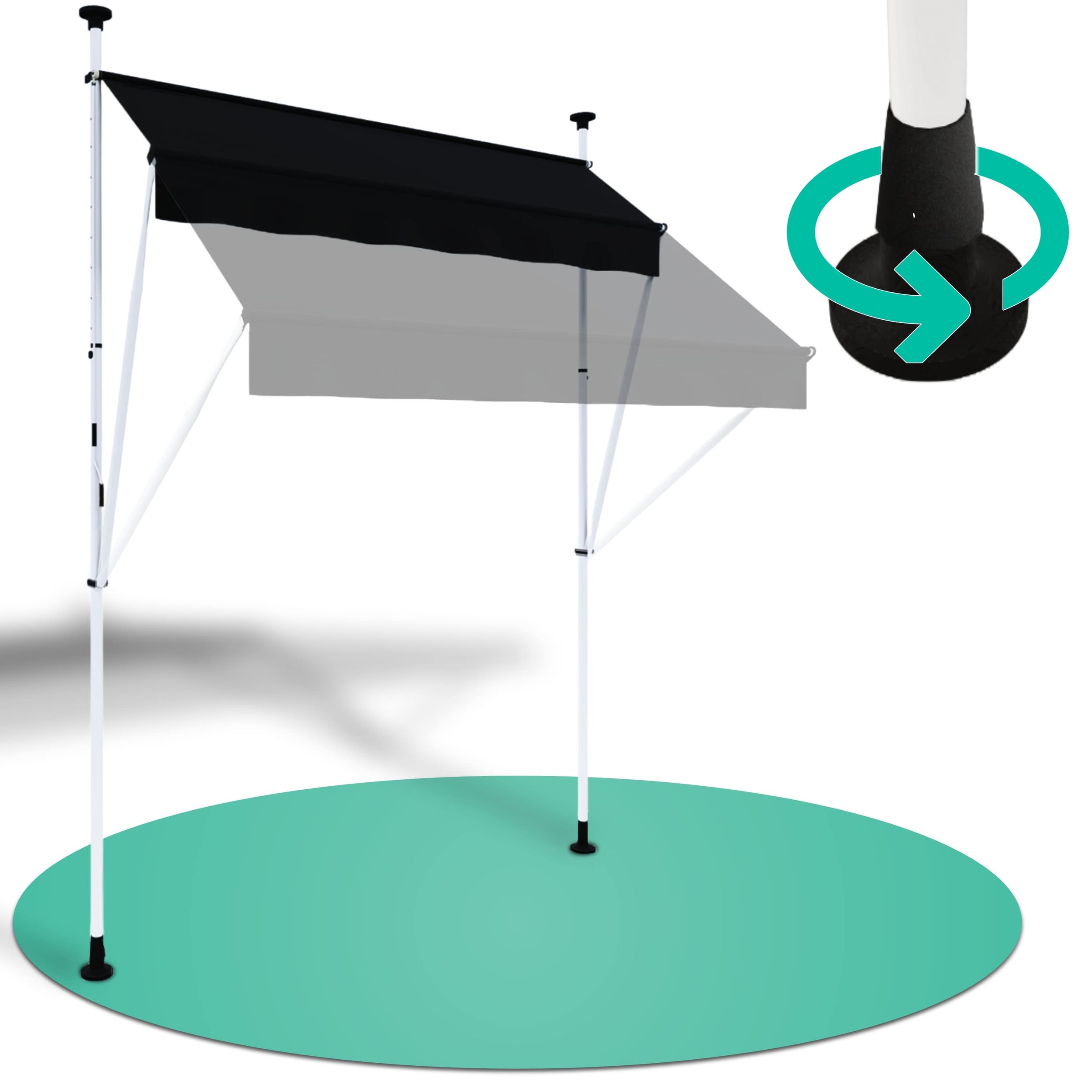 Strattore Klemmmarkise / Balkonmarkise Sonnenschutz 350 cm - Anthrazit - Bild 1