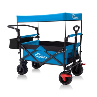 SAMAX Faltbarer Bollerwagen Offroad mit Dach - Blau - Bild 1