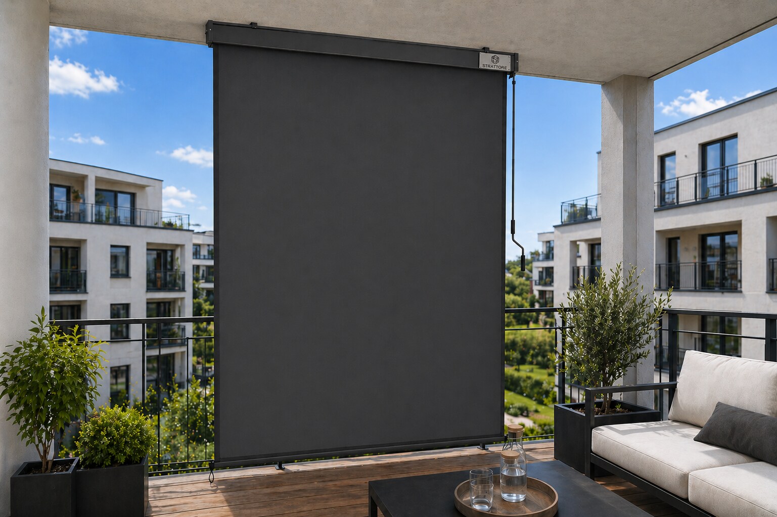 Ausziehbare Senkrechtmarkise / Vertikalmarkise 140 x 250 cm - Anthrazit