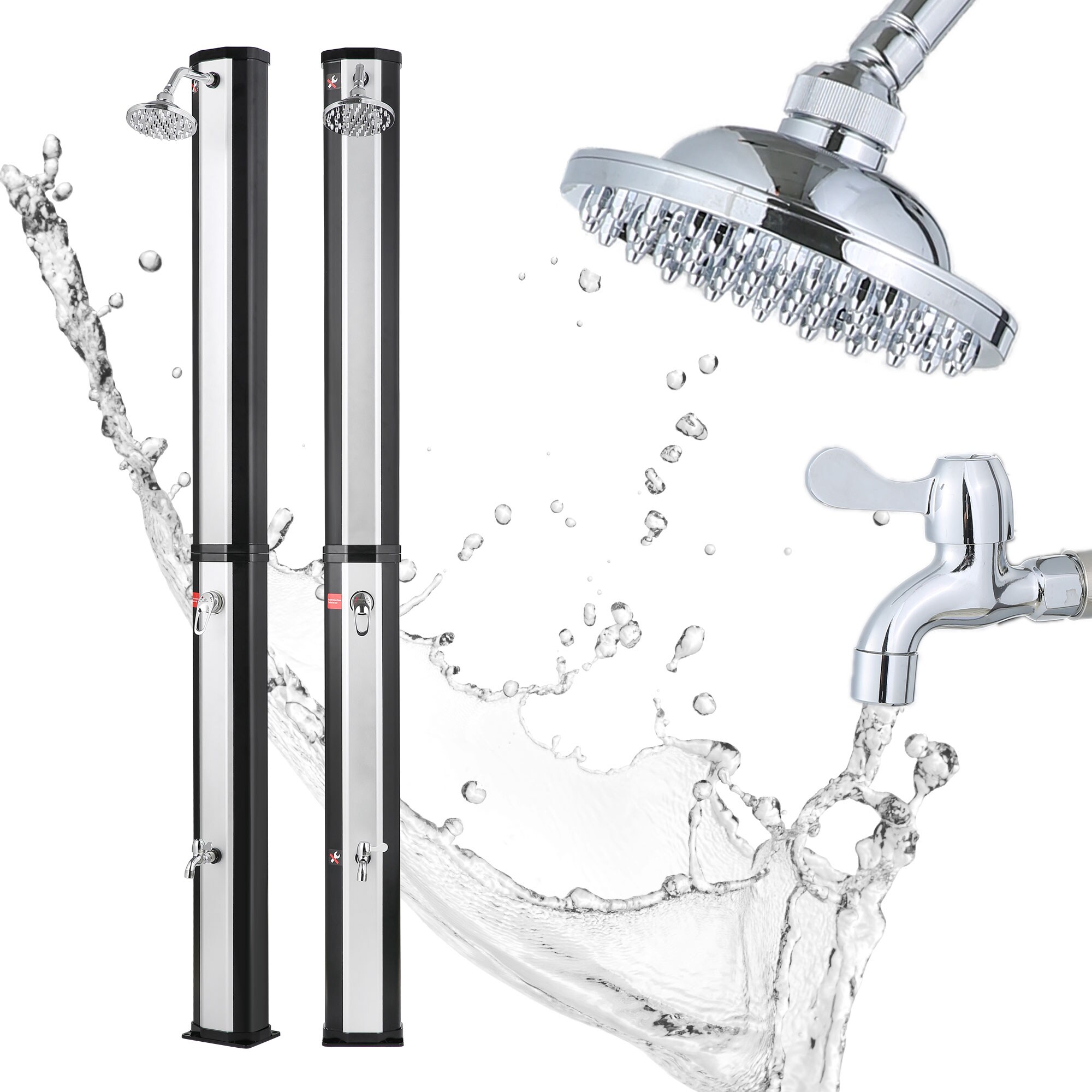 Strattore Solar Dusche Sunny in Silber/Schwarz - Bild 1