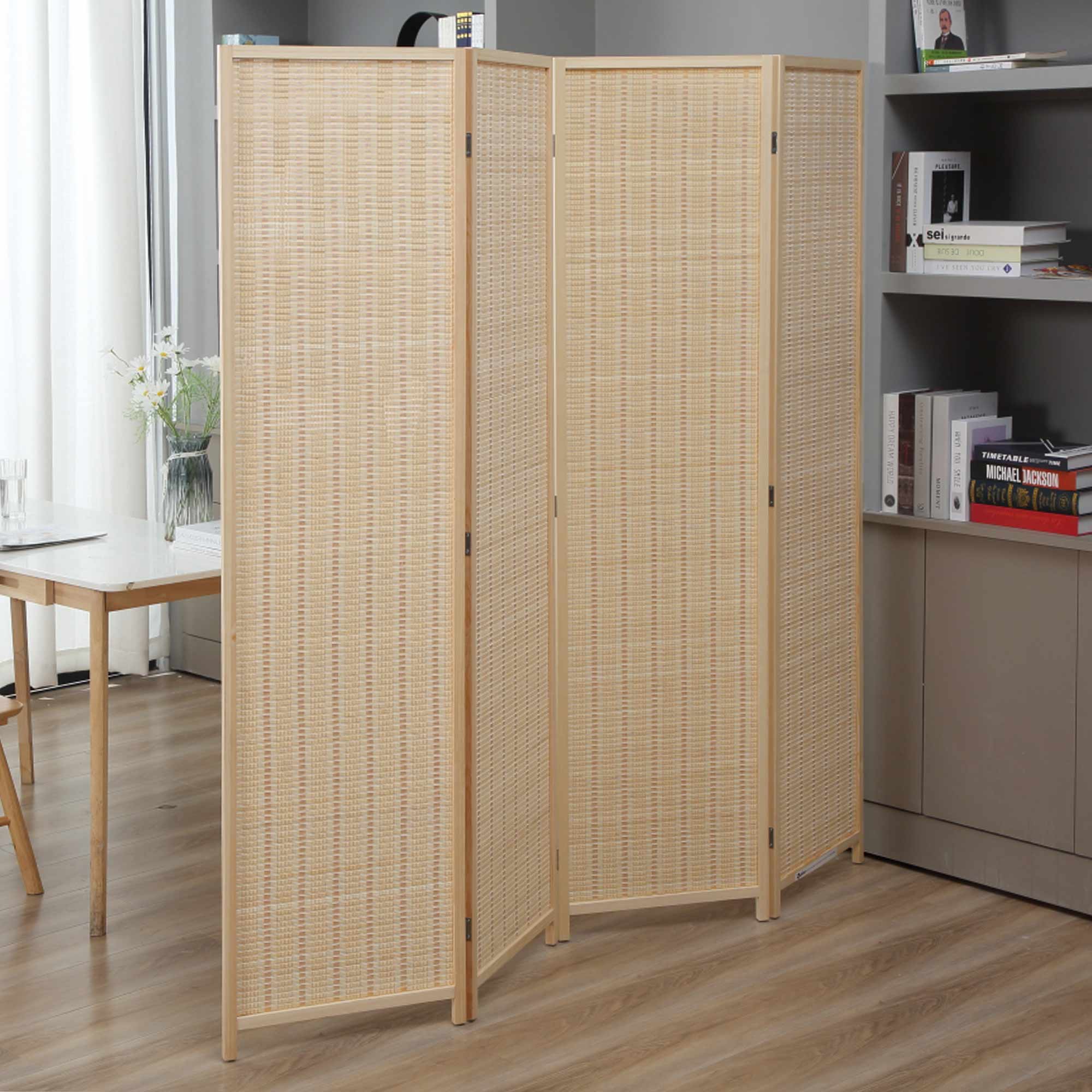 Makika Trennwand / Raumteiler aus Bambus Faltbar - Natur Hellbraun - Bild 1