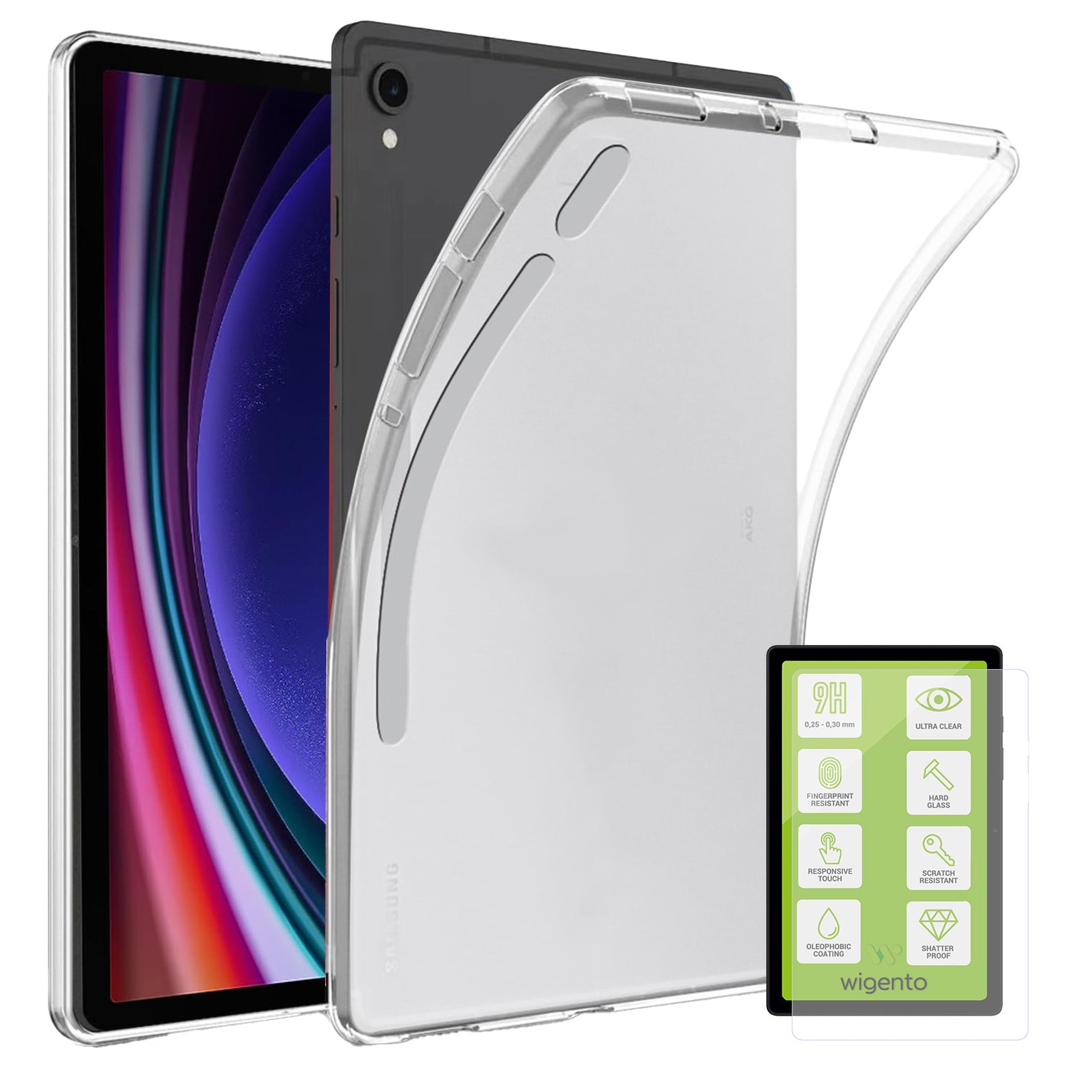 F&uuml;r Samsung Galaxy Tab S10 Lite / S10 FE / S9 / S9 FE H&uuml;lle + H9 Glas - Bild 1