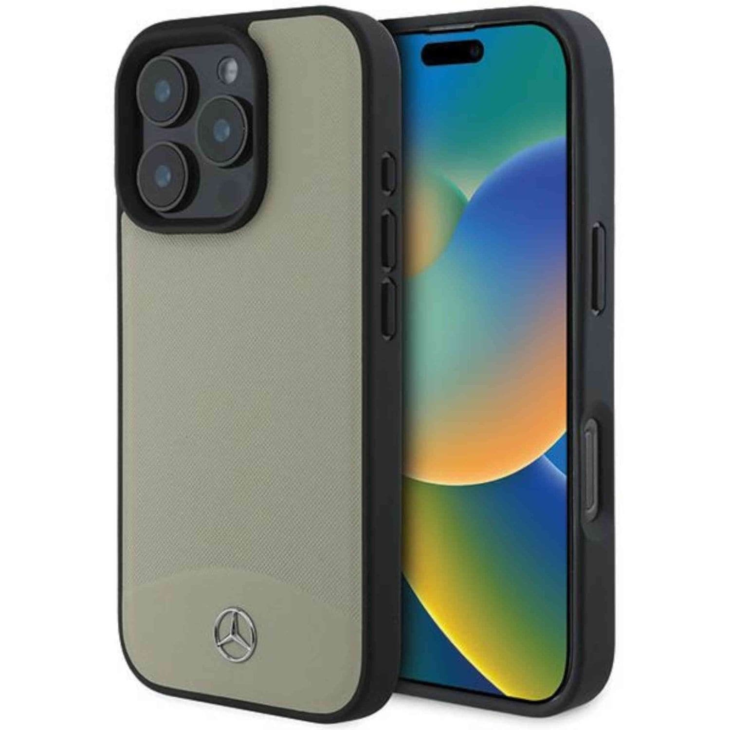 Mercedes Apple iPhone 16 Pro Max Case Textured Plain Leather MagSafe - Bild 1