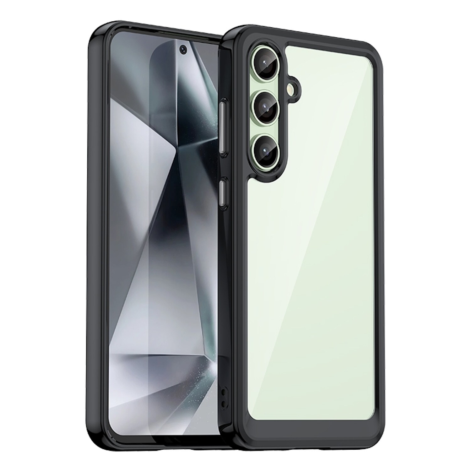 F&uuml;r Samsung Galaxy S24 FE Colorful Series Hybrid Schutz H&uuml;lle Schwarz - Bild 1