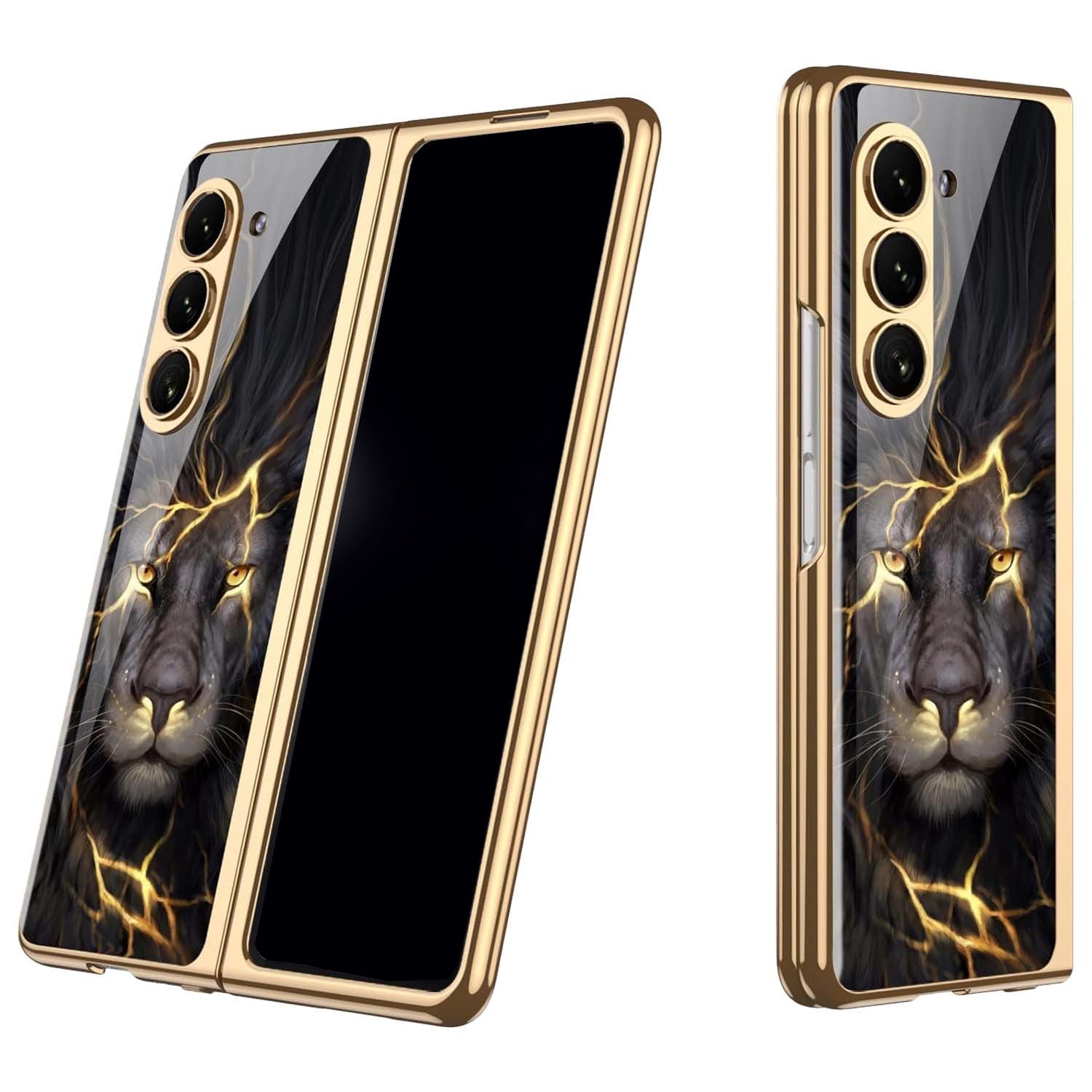 F&uuml;r Samsung Galaxy Z Fold6 5G Lackiert Design Cover Handy H&uuml;lle L&ouml;we - Bild 1