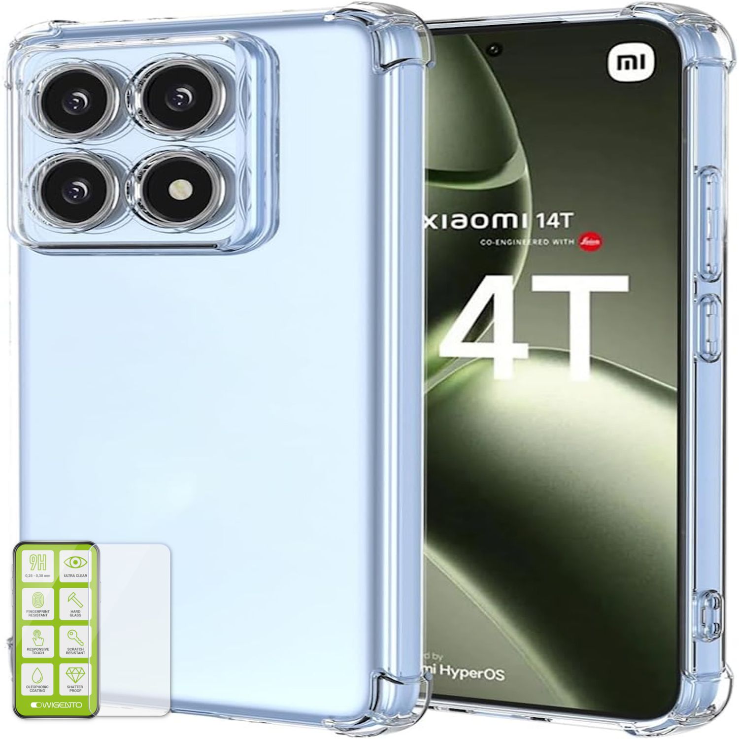 F&uuml;r Xiaomi 14T Schock TPU Silikon Schutz H&uuml;lle + 0,26mm H9 Hart Glas - Bild 1