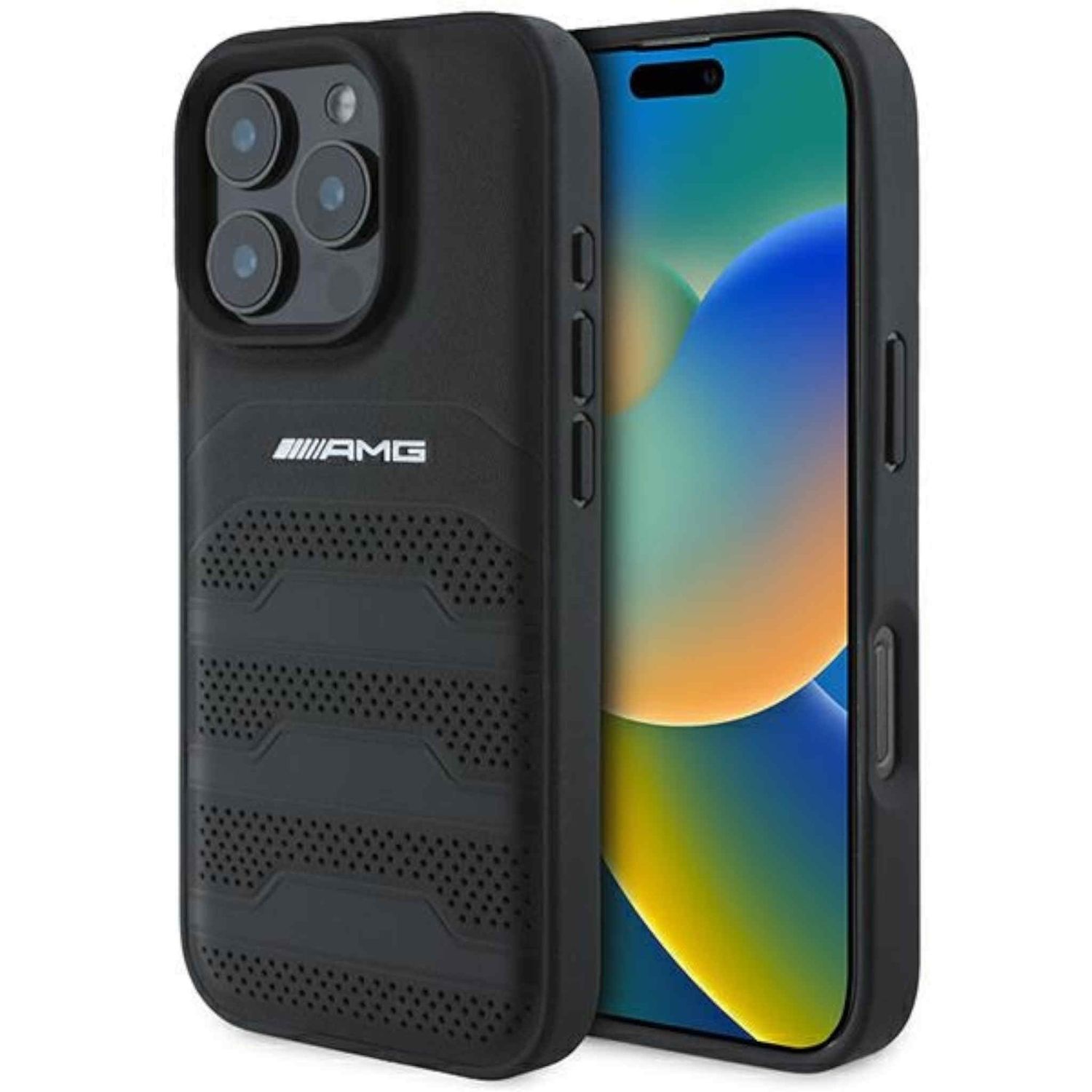 AMG f&uuml;r Apple iPhone 16 Pro Max Hardcase Debossed Lines Black - Bild 1