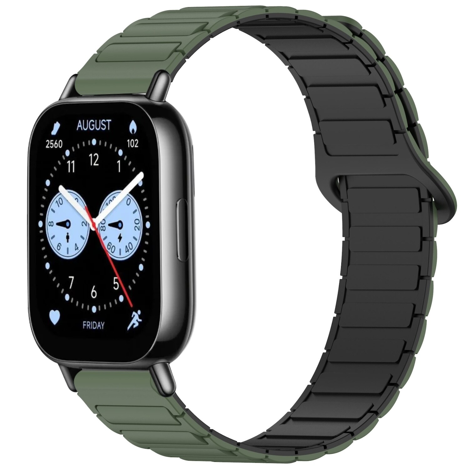 F&uuml;r Xiaomi Redmi Watch 5 Lite Two Color Magnetisches Armband D- Gr&uuml;n - Bild 1