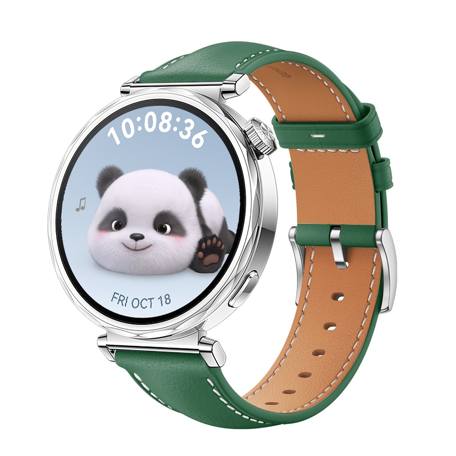 F&uuml;r Huawei Watch GT 5 41mm Damen Leder Armband silberner Schnalle Gr&uuml;n - Bild 1