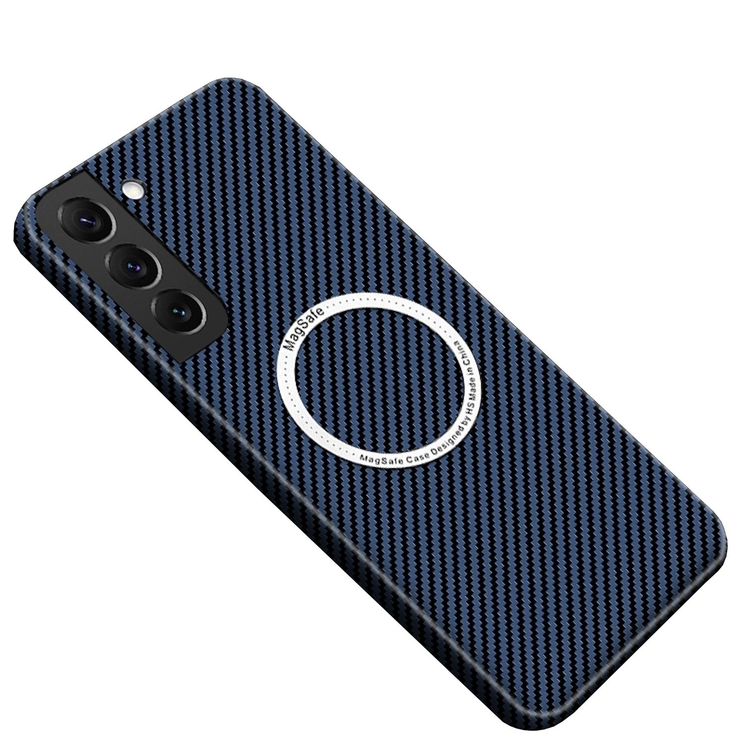F&uuml;r Samsung Galaxy S25 5G MagSafe Design Carbon Textur H&uuml;lle Case Blau - Bild 1
