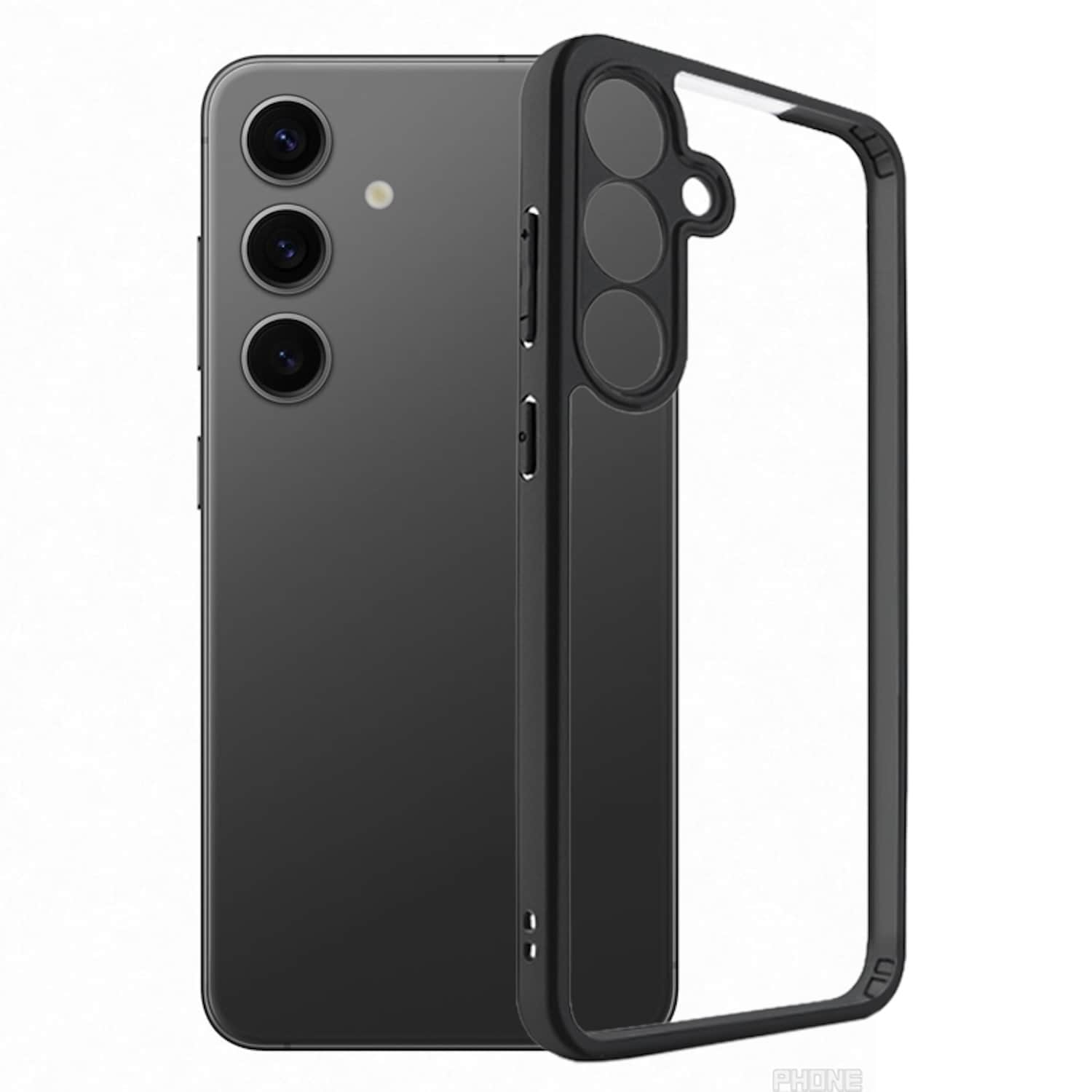 F&uuml;r Samsung Galaxy S25 Plus Frosted TPU + Transparent H&uuml;lle Schwarz - Bild 1