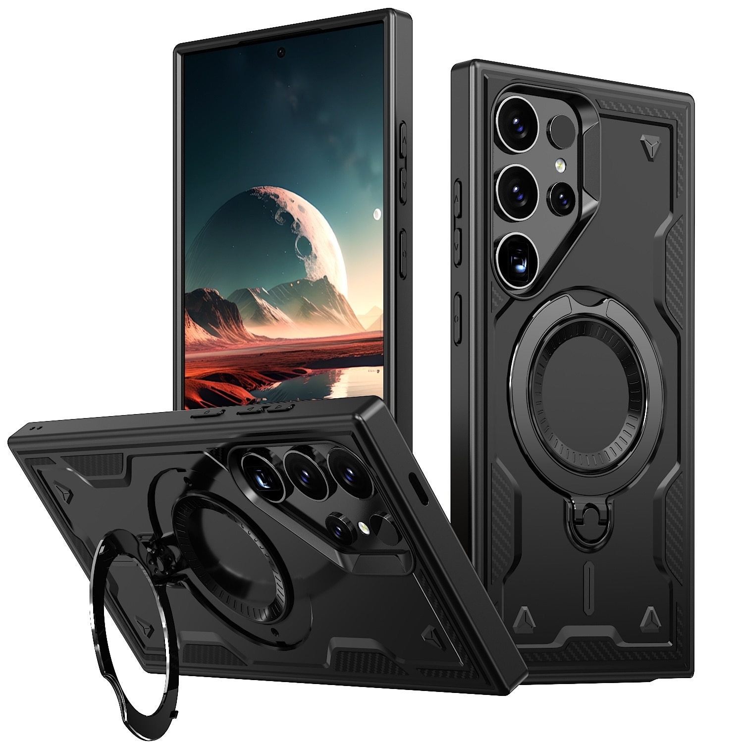 F&uuml;r Samsung Galaxy S25 Ultra 5G MagSafe Ringhalter PC Hybrid TPU H&uuml;lle - Bild 1